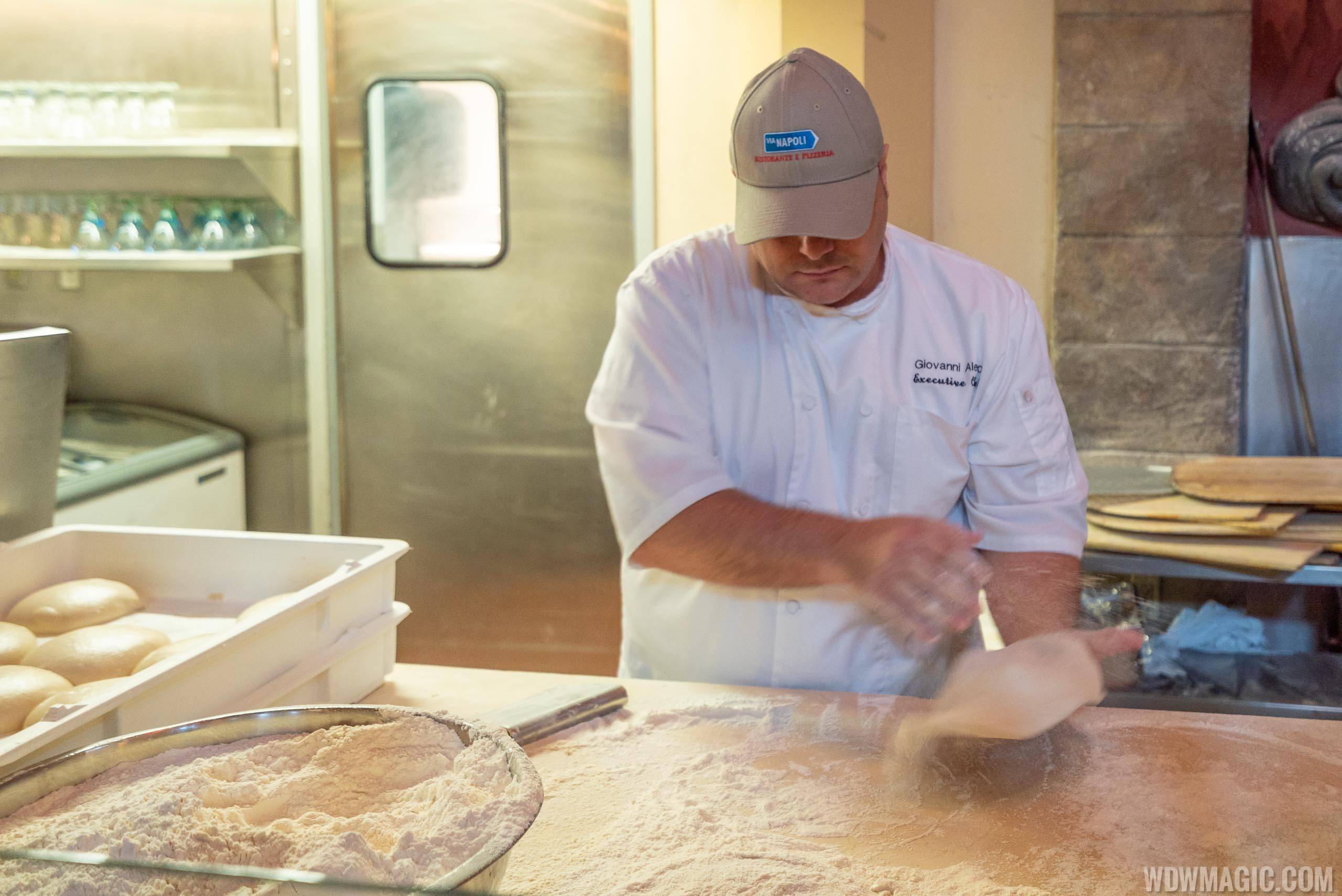 Via Napoli Executive Chef Giovanni Aletto prepares the pizza dough