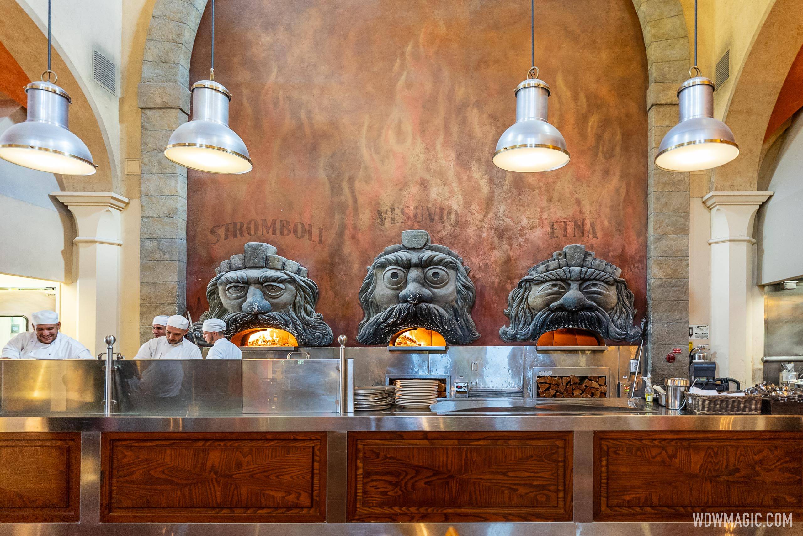 The three wood fired ovens at Via Napoli, named after Italy's three active volcanos