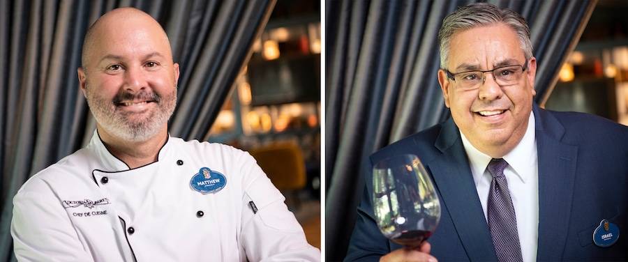 Victoria & Albert’s Chef de Cuisine Matthew Sowers and Sommelier Israel Perez 