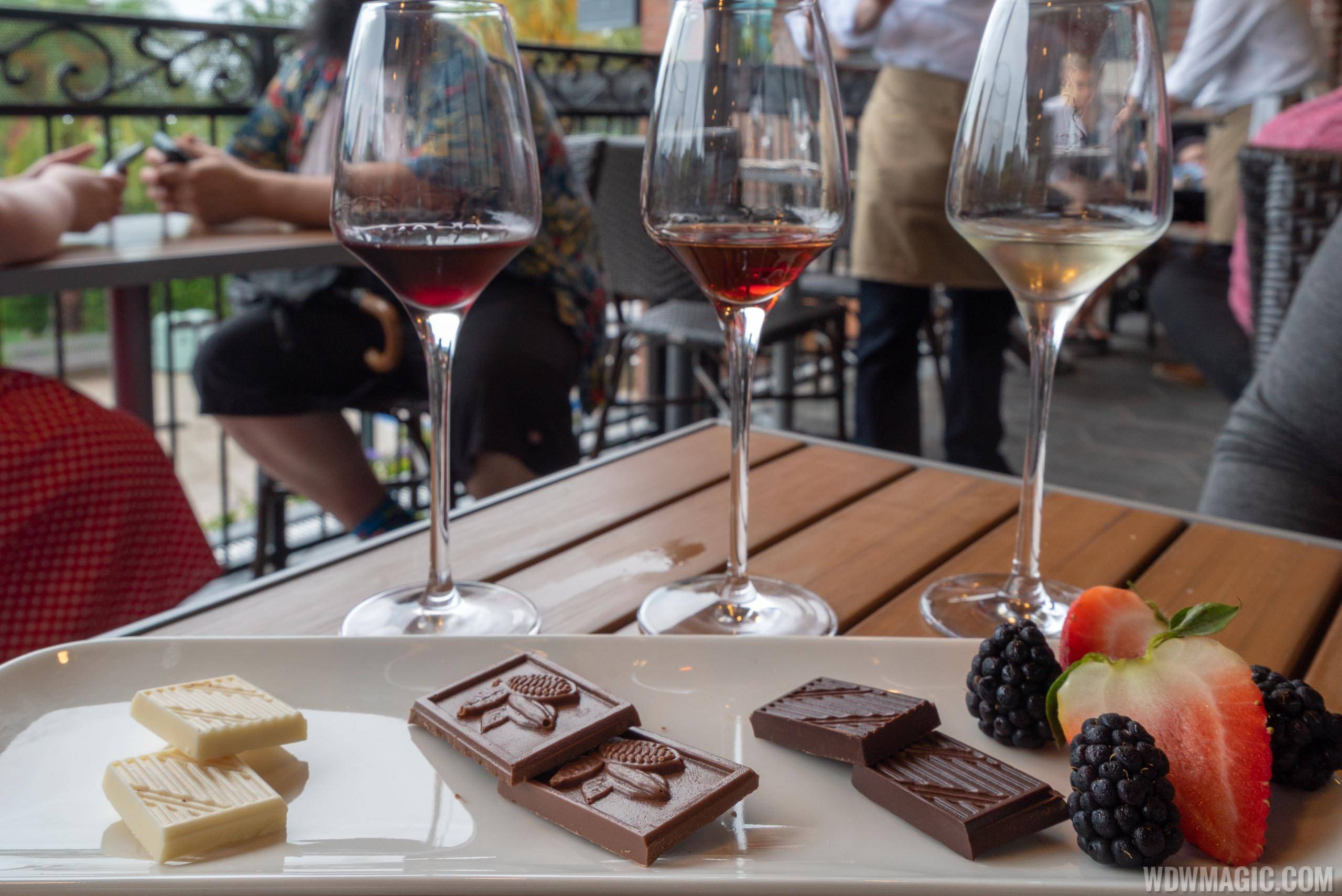 Wine Bar George - The Chocolate Experience with 3 1oz wine pairings $22