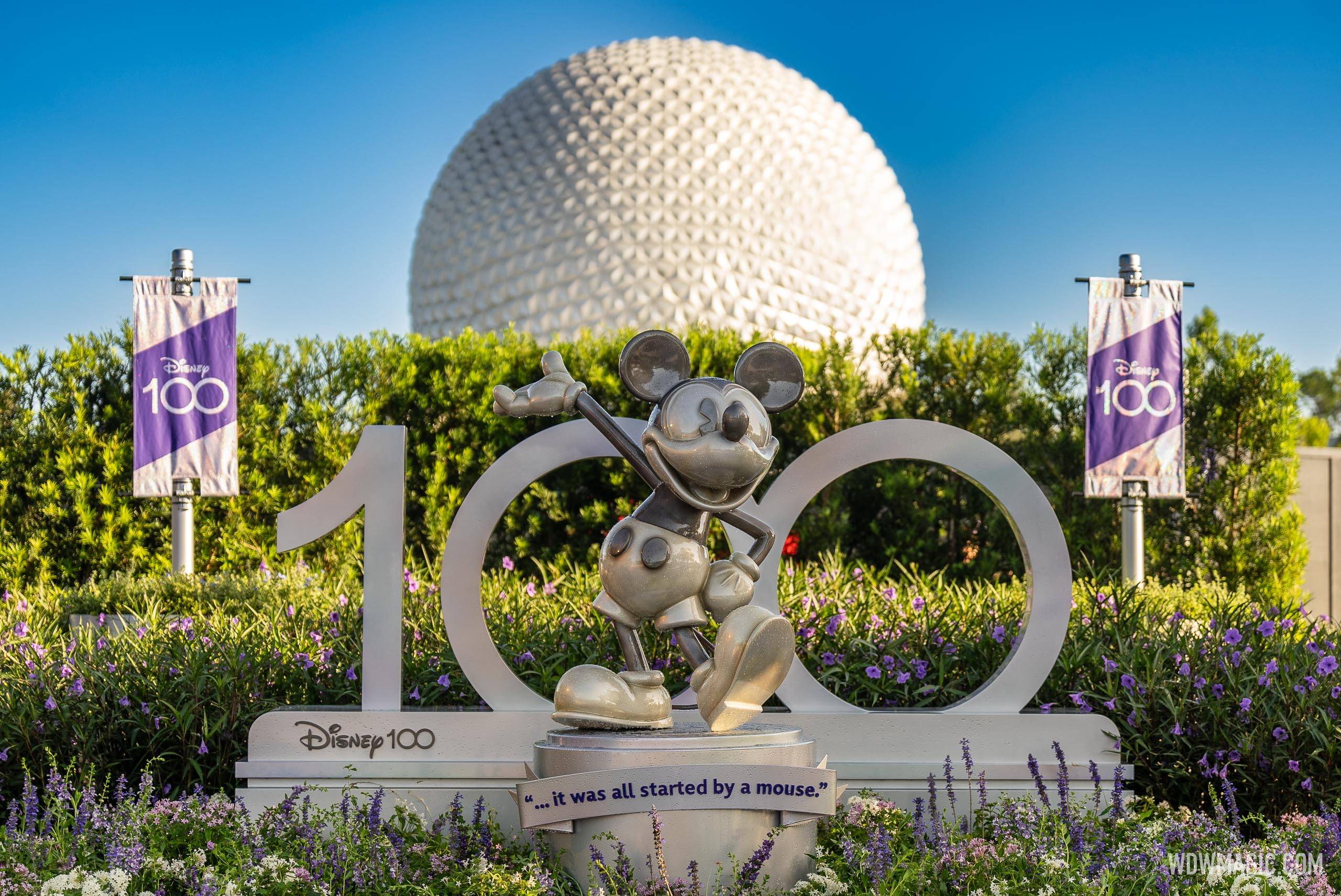 Disney100 commemorated with new platinum Mickey Mouse sculpture at EPCOT