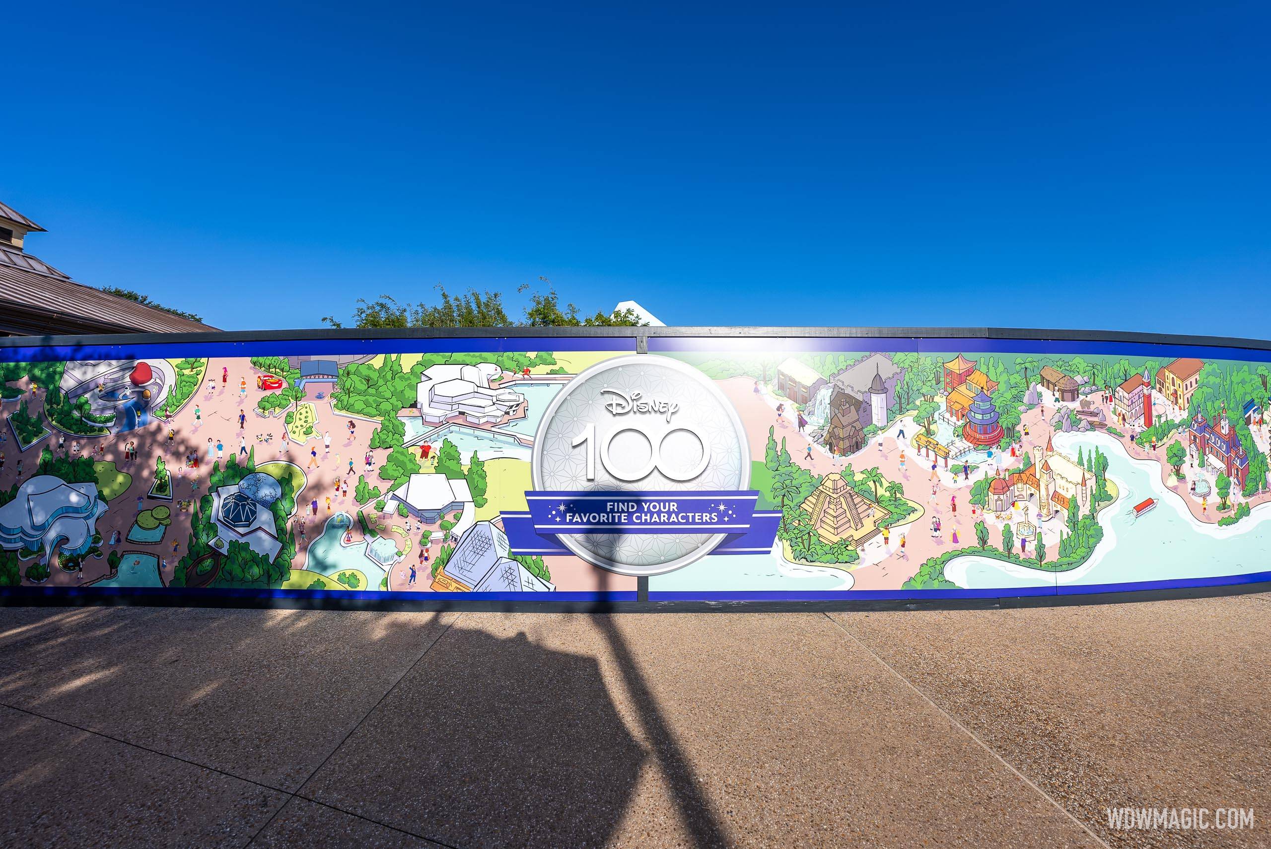 Expansive new character mural spans walkway to World Showcase at EPCOT