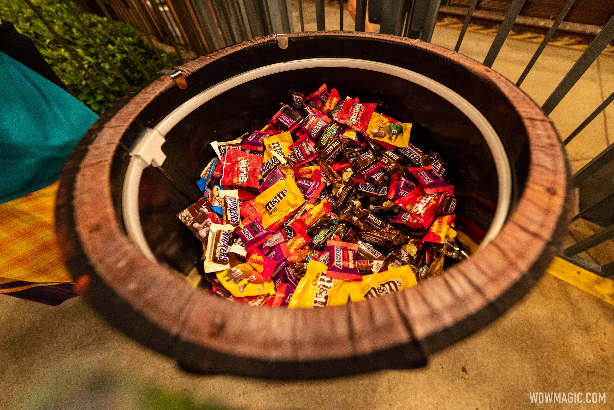 Candy ready to be handed out at the Disney After Hours BOO BASH Trick or Treat stations