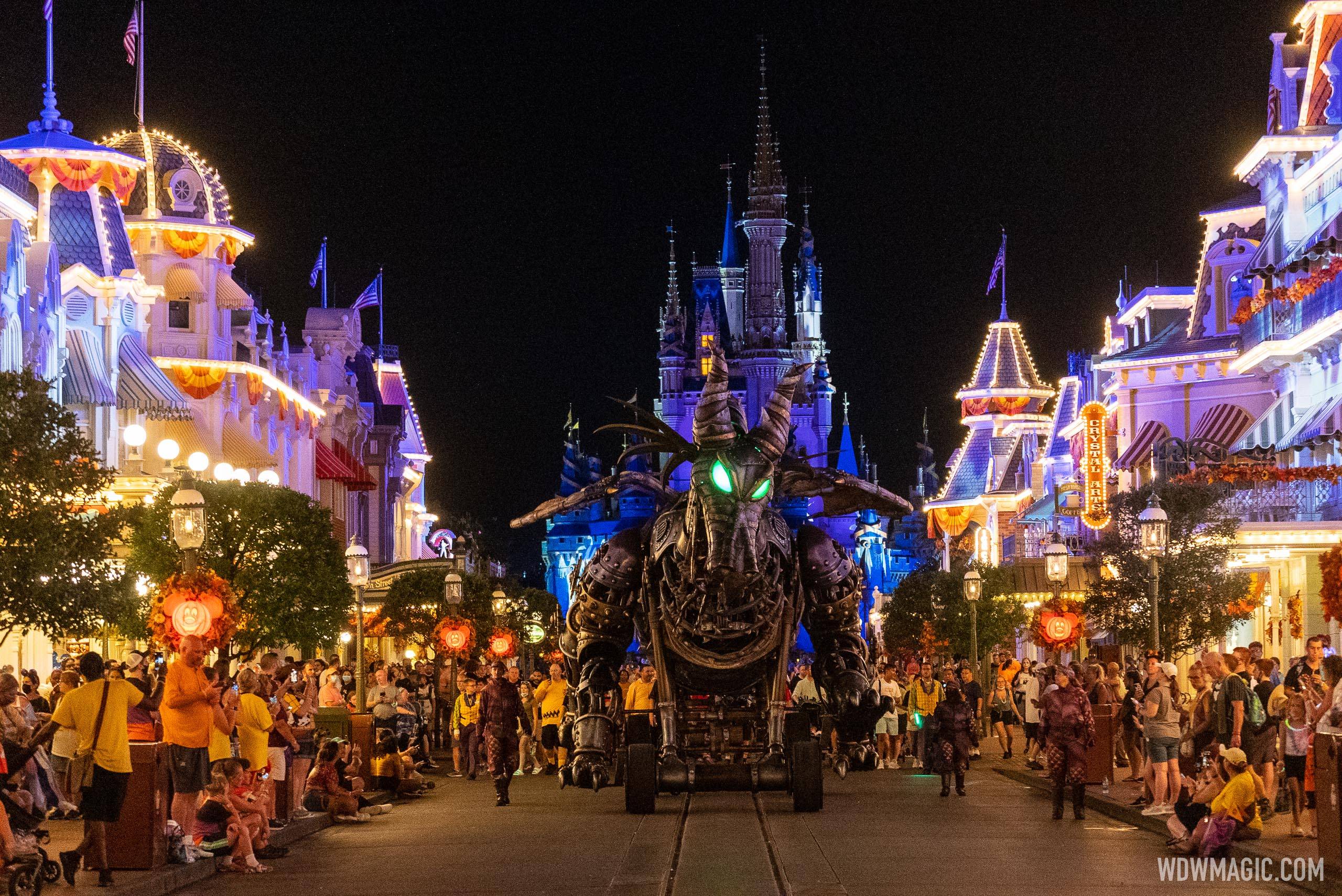 Maleficent's Fiery Prowl during Disney After Hours BOO BASH