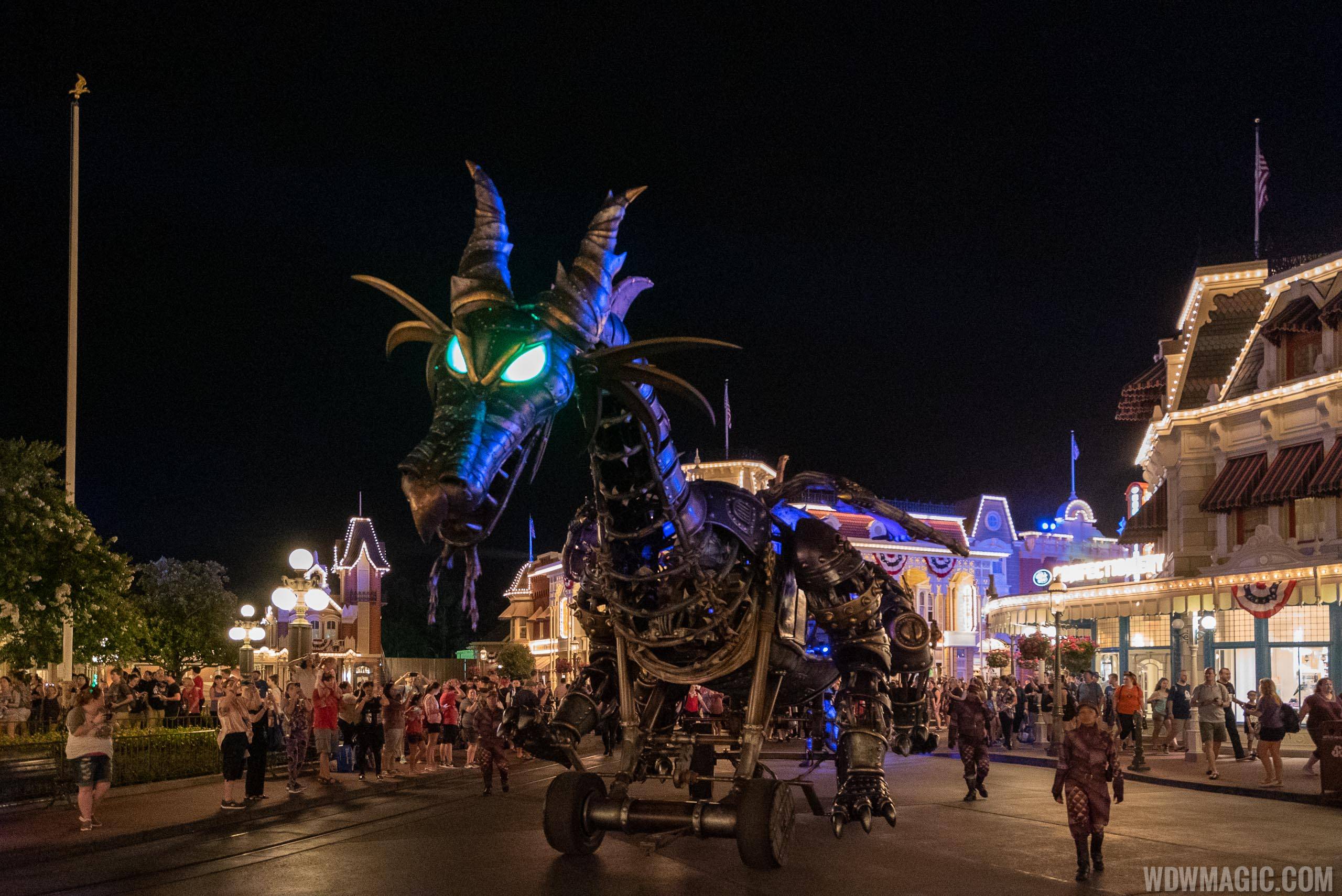 Maleficent at night during Disney Villains After Hours