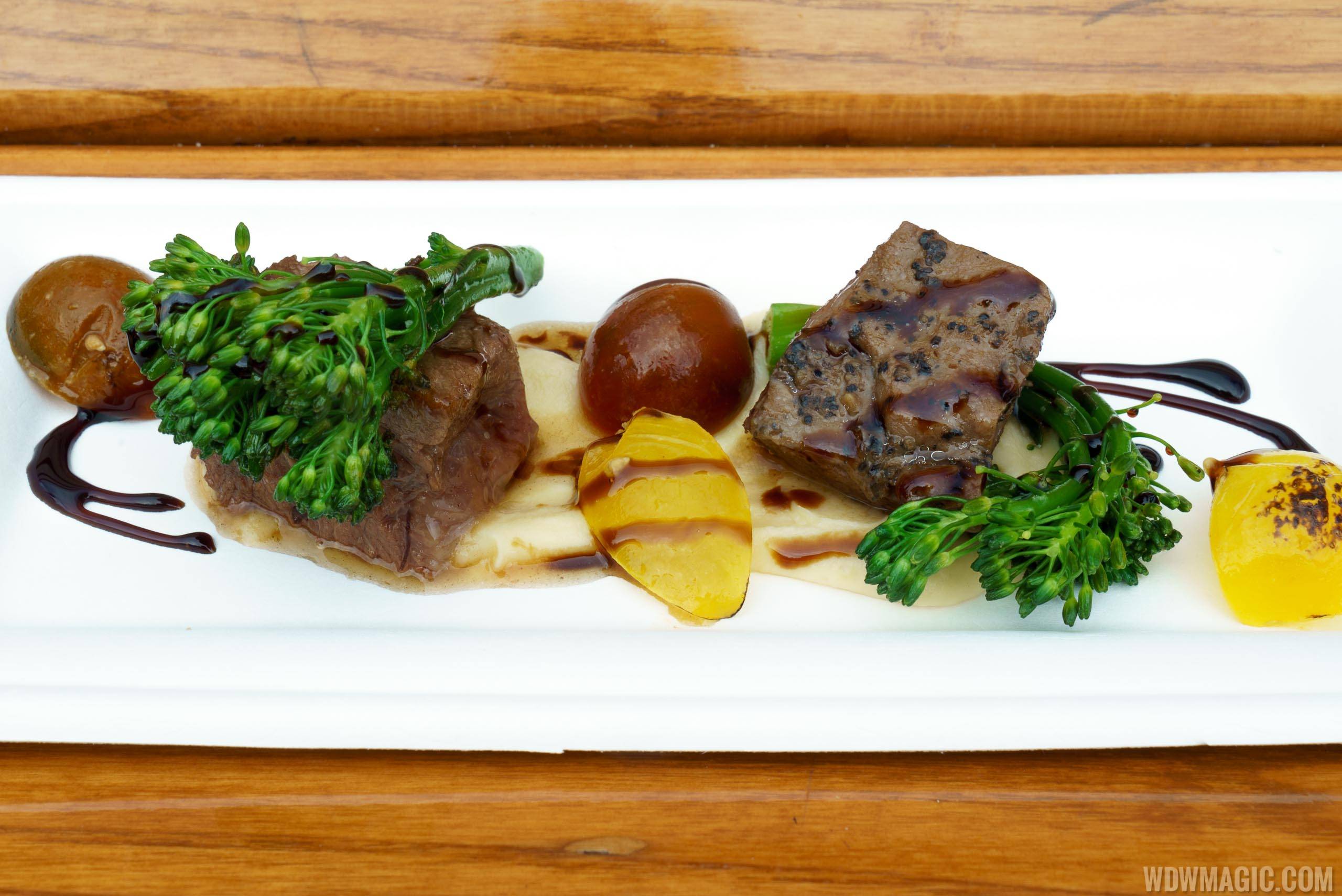 Festival of the Arts Food Studio - Cuisine Classique - Braised Short Rib with Parsnip Purée, Broccolini, Baby Tomatoes and Aged Balsamic