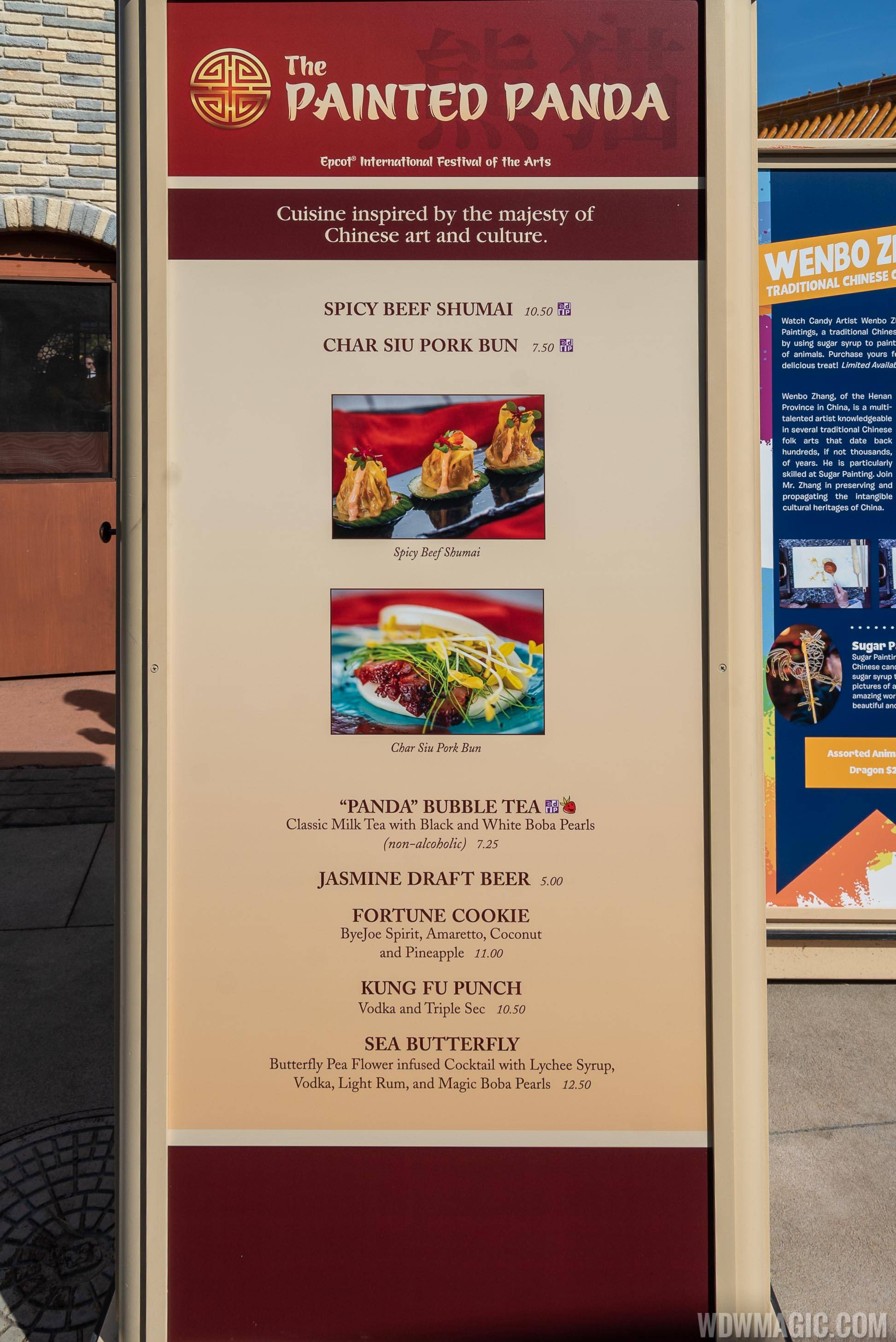 2020 Epcot Festival of the Arts Food Studio - The Painted Panda menu
