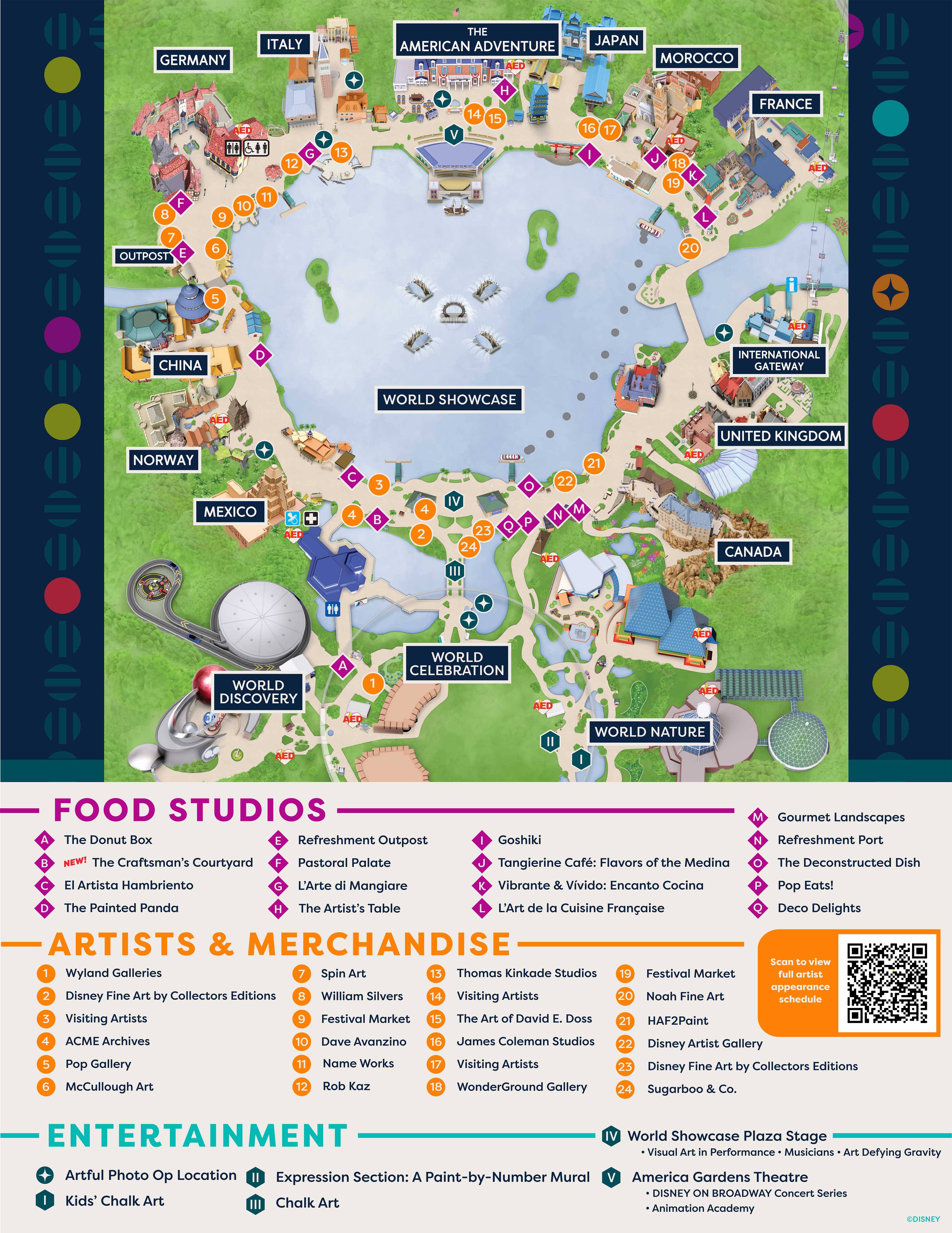 Epcot Festival Of The Arts 2021 Map 2022 Epcot International Festival Of The Arts Logo And Guide Map - Photo 2  Of 2