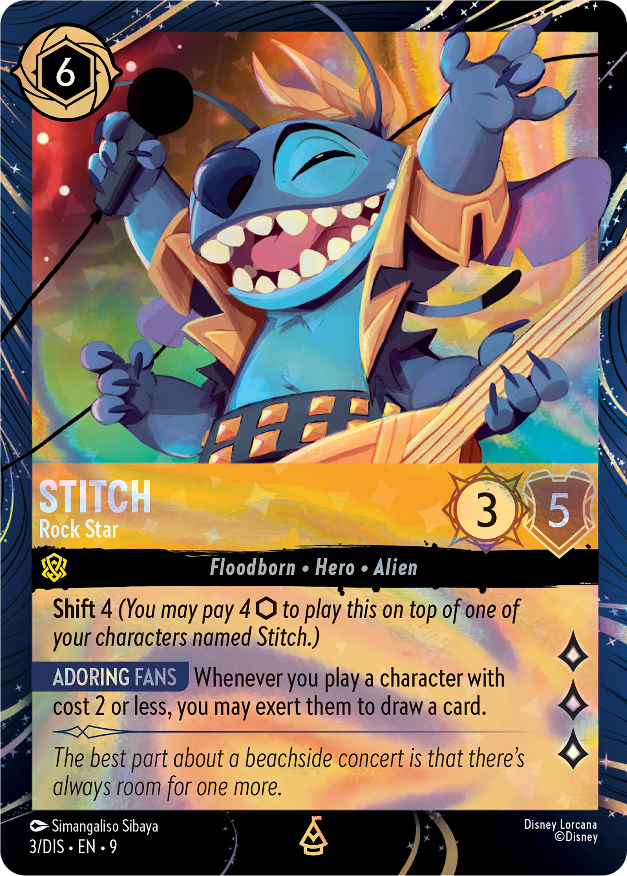 Stitch – Rock Star Magical Places card
