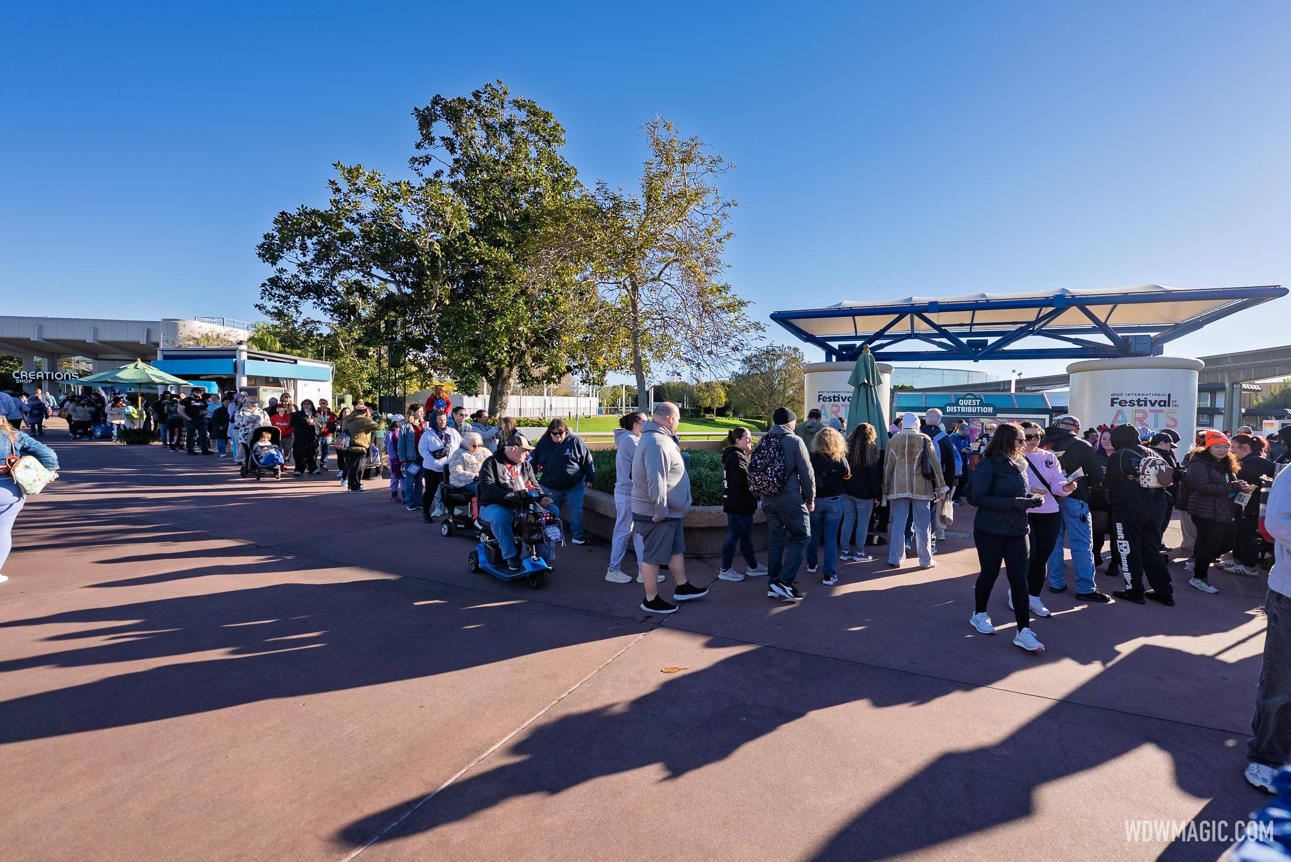 Guests Queing for Lorcana Festival Guestbook and Booster Pack 