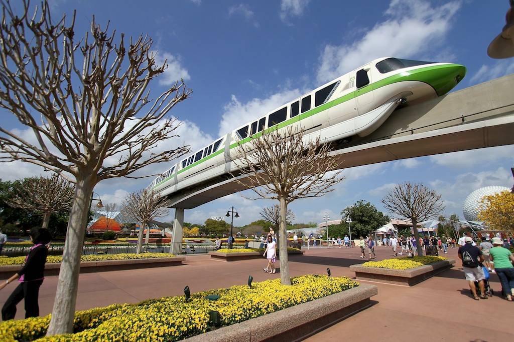 Monorail Green passes through Future World