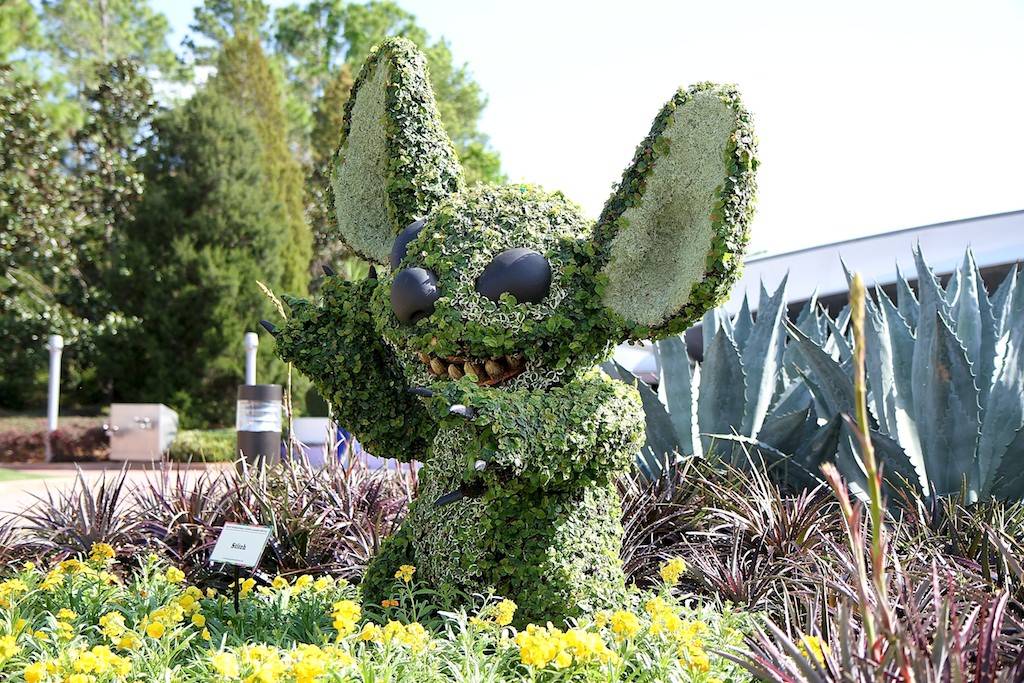 Stitch topiary near Mission Space