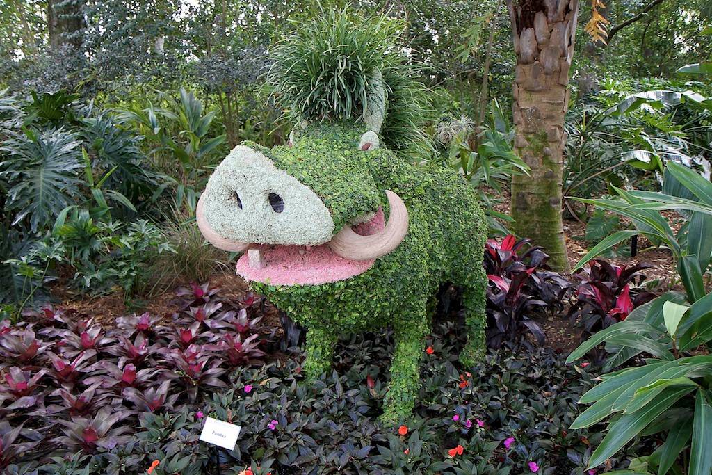 Pumba topiary at the Outpost