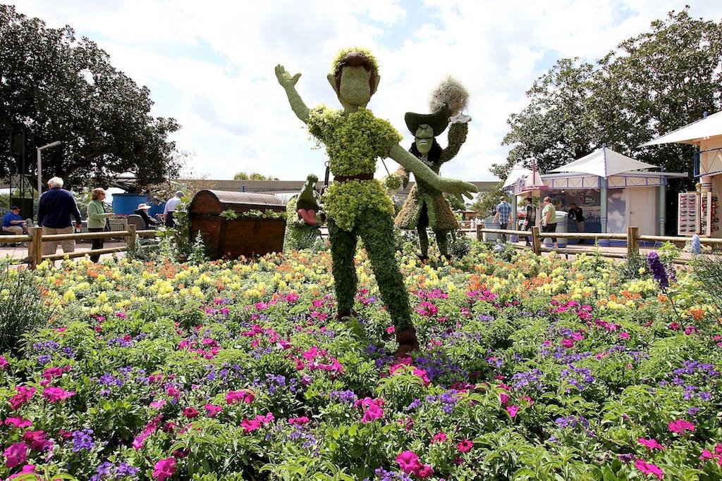 Peter Pan Topiary on World Showcase to Future World walkway