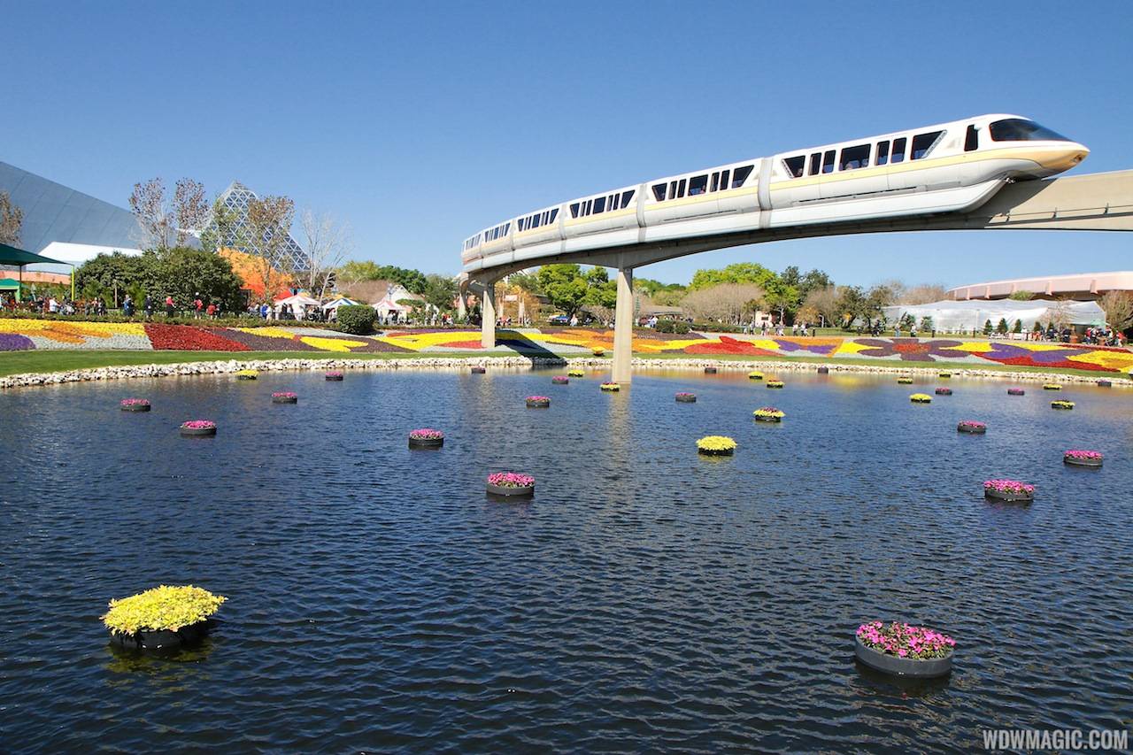 2013 Epcot Flower and Garden Festival - Floating gardens and monorail gold