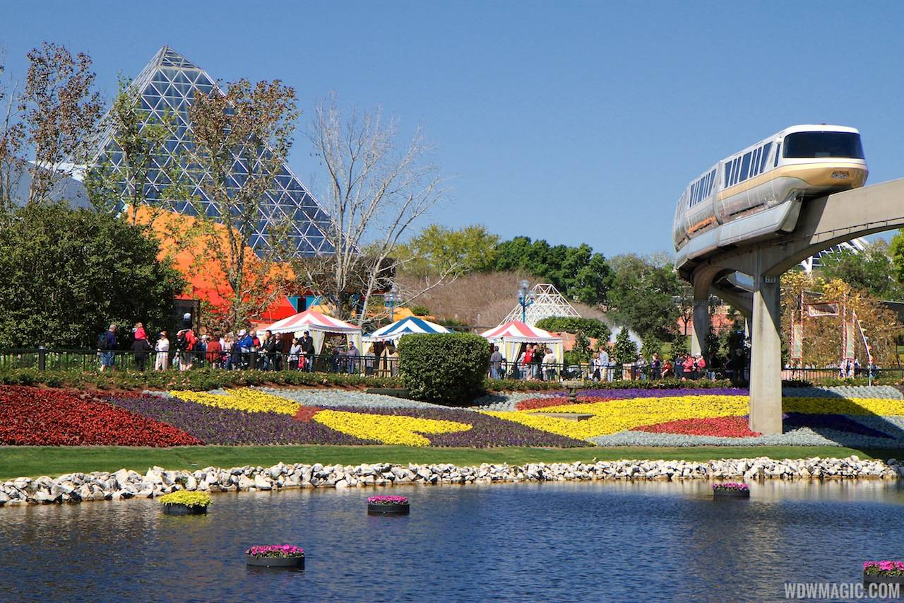 2013 Epcot Flower and Garden Festival - Floating gardens and monorail gold