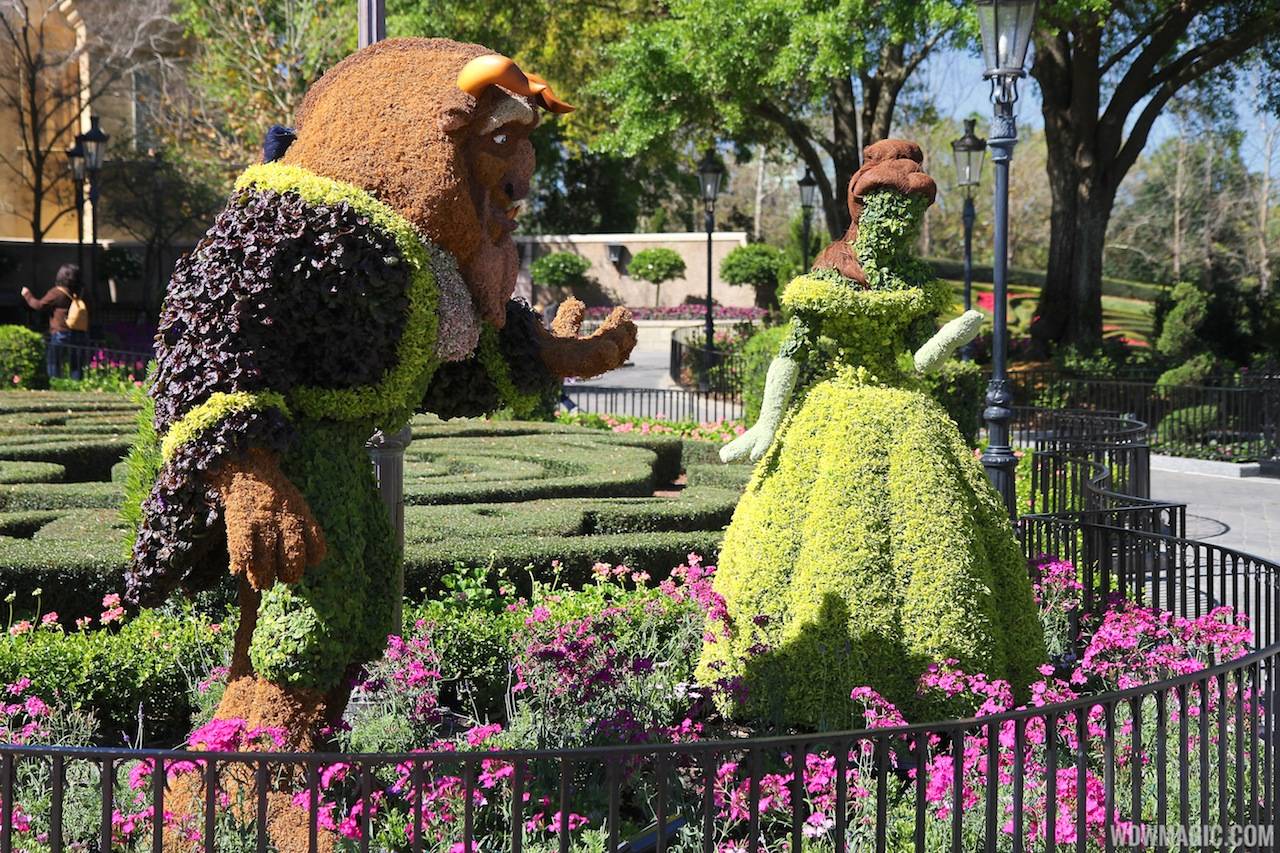 2013 Epcot Flower and Garden Festival - Beauty and the Beast topiary