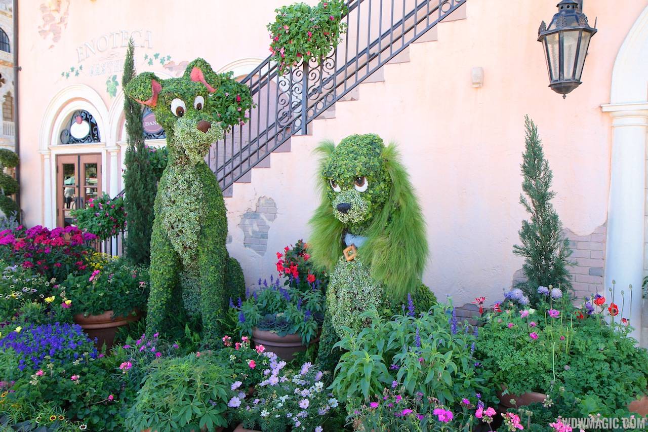 2013 Epcot Flower and Garden Festival - Lady and the Tramp topiary