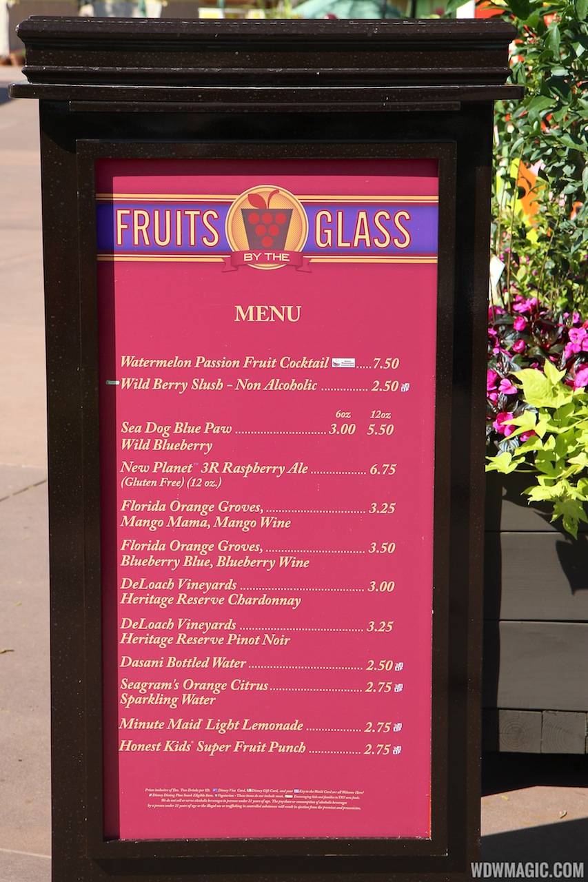 2013 Epcot Flower and Garden Festival - Garden Marketplace - Fruits by the Glass menu