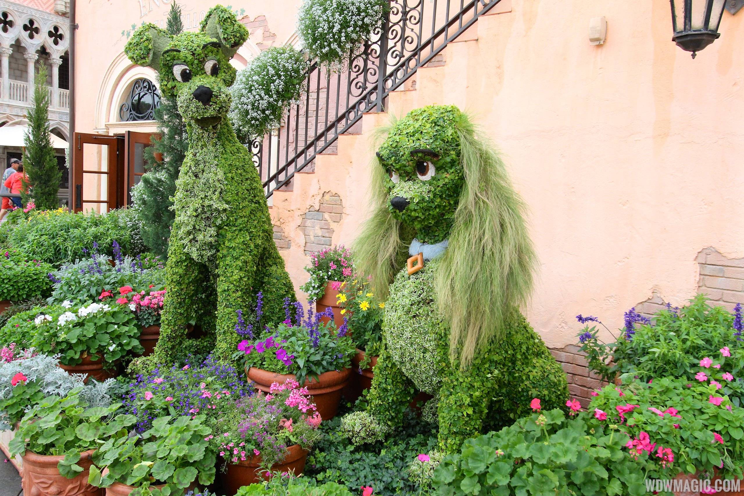 2014 Epcot Flower and Garden Festival - Lady and the Tramp topiary