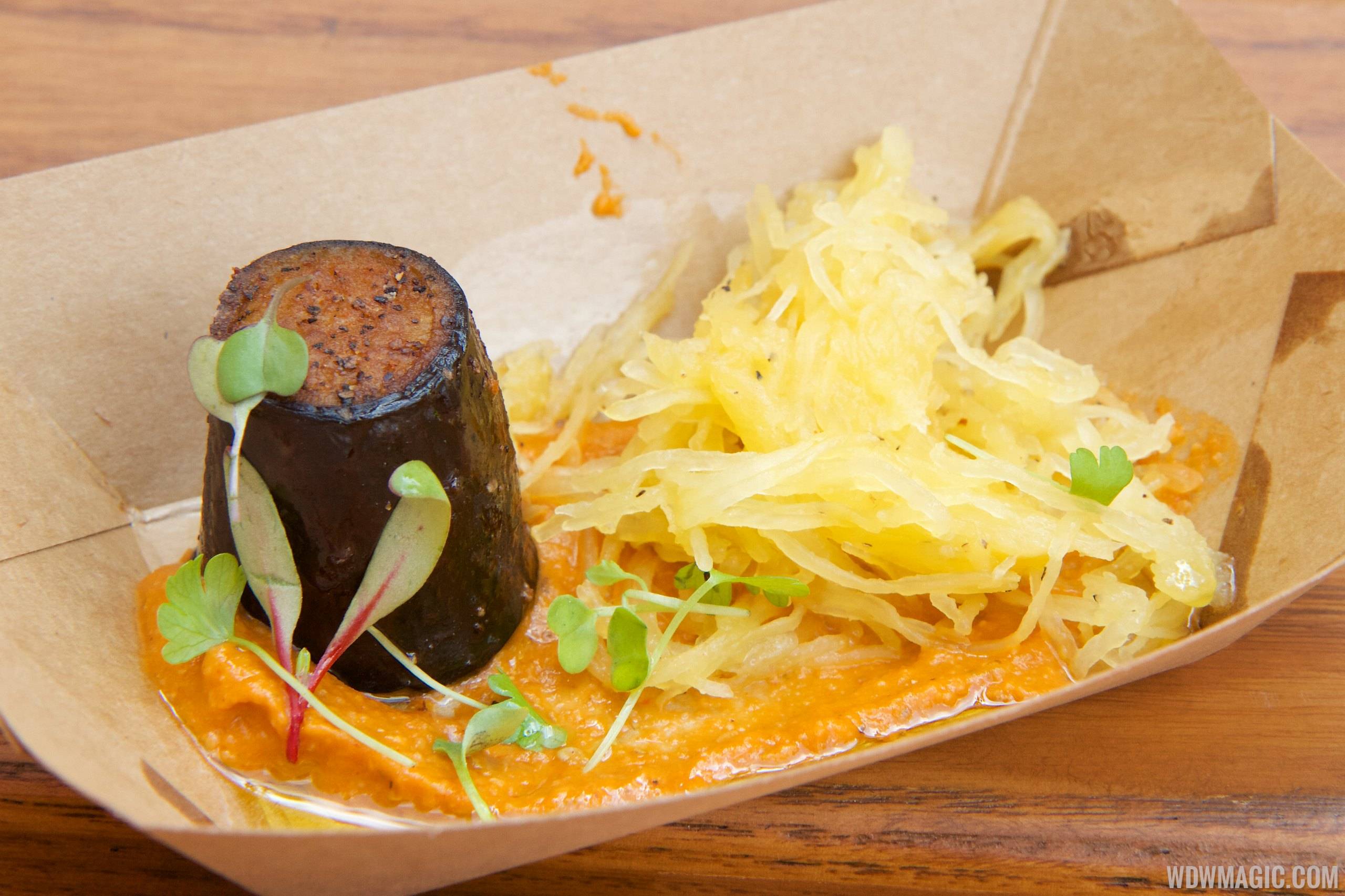 2014 Epcot Flower and Garden Festival Outdoor Kitchen - Urban Farm Eats - Land-grown eggplant scallop with squash