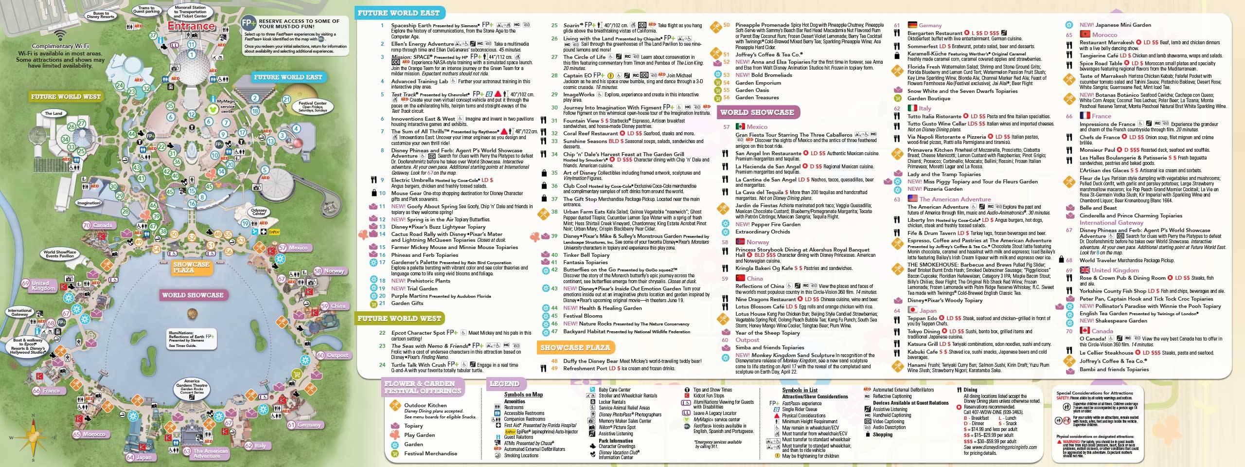 2015 Epcot Flower and Garden Festival guide map
