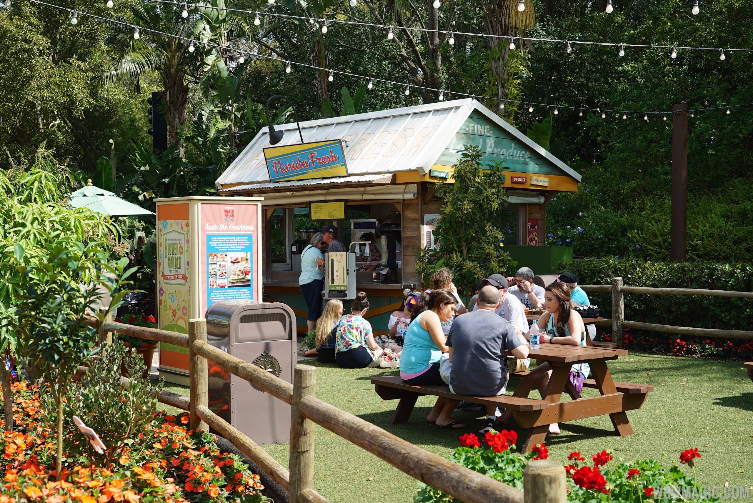 2015 Epcot Flower and Garden Festival Outdoor Kitchen kiosks and menus