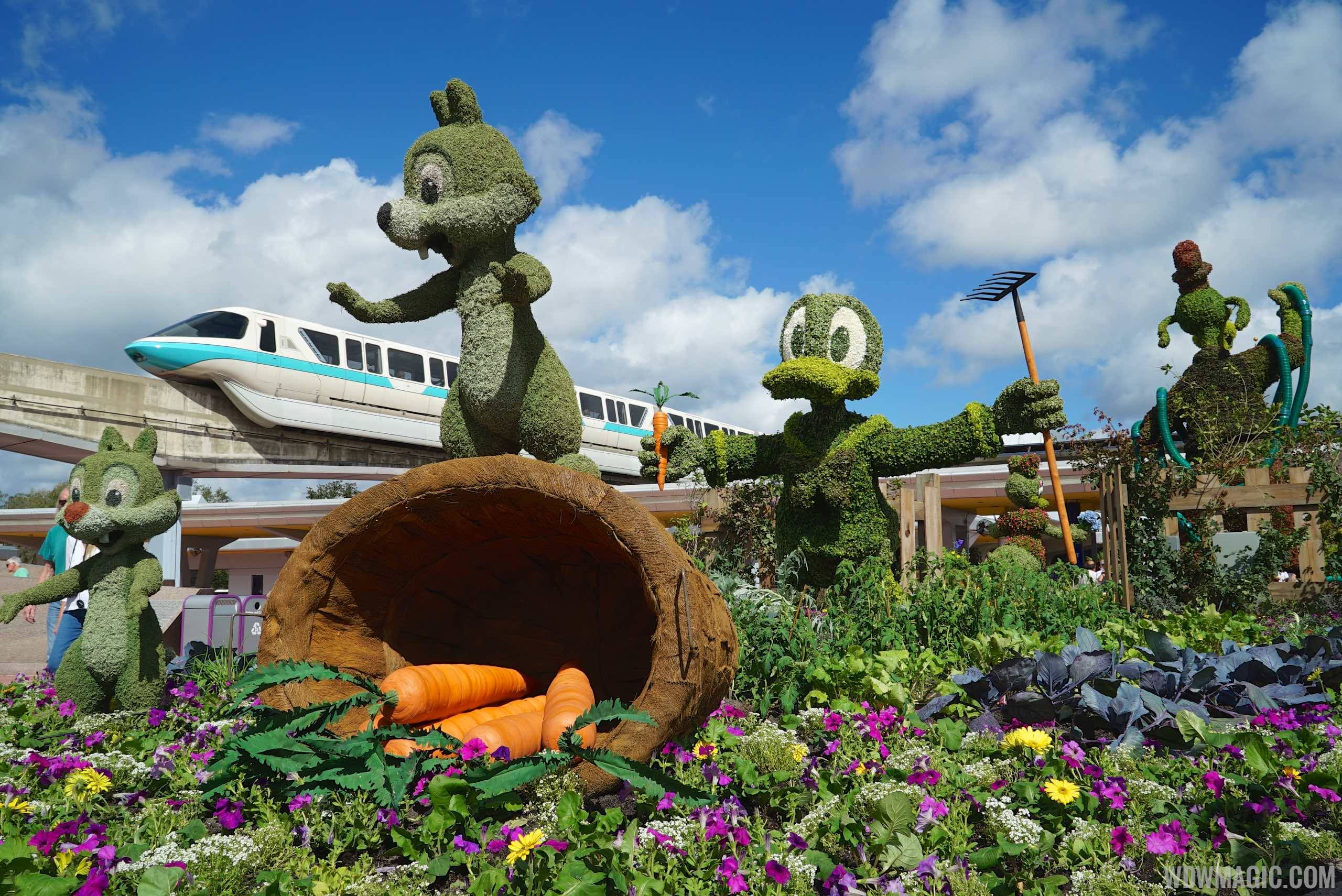 2015 Epcot Flower and Garden Festival - Donald Duck and Chip and Dale topiary