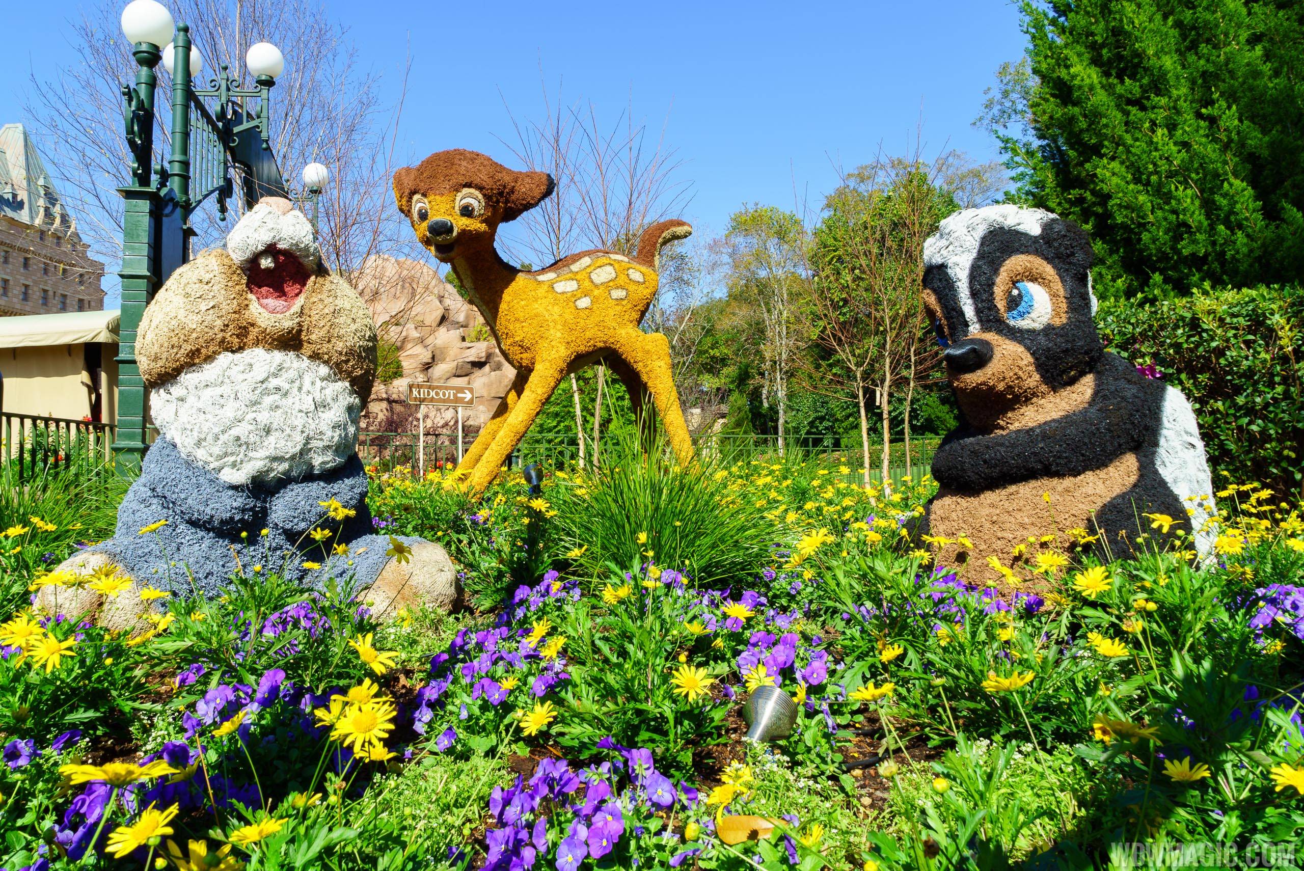 2016 Epcot International Flower and Garden Festival - Bambi and Friends topiaries in Canada