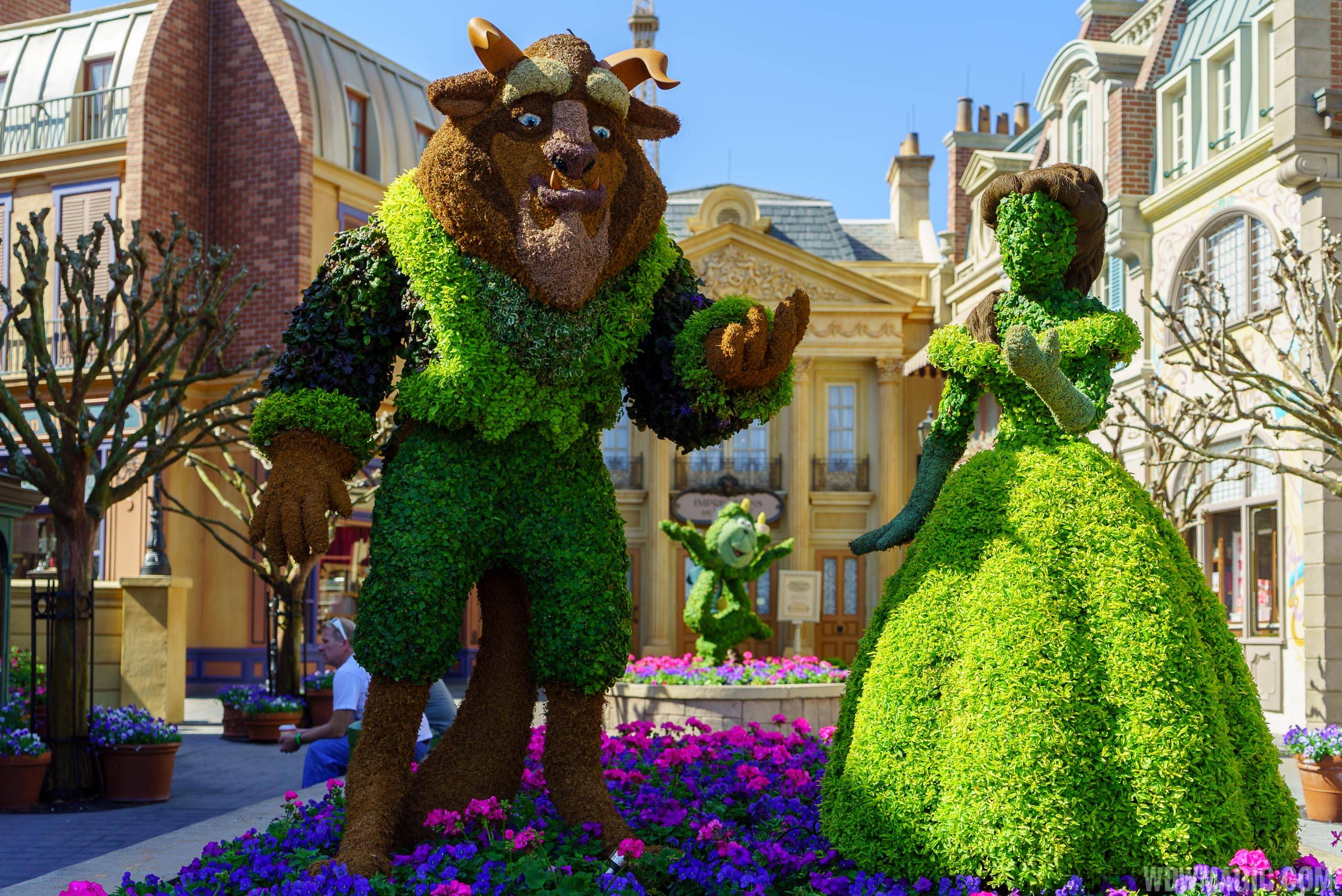 2016 Epcot International Flower and Garden Festival - Beauty and the Beast topiaries