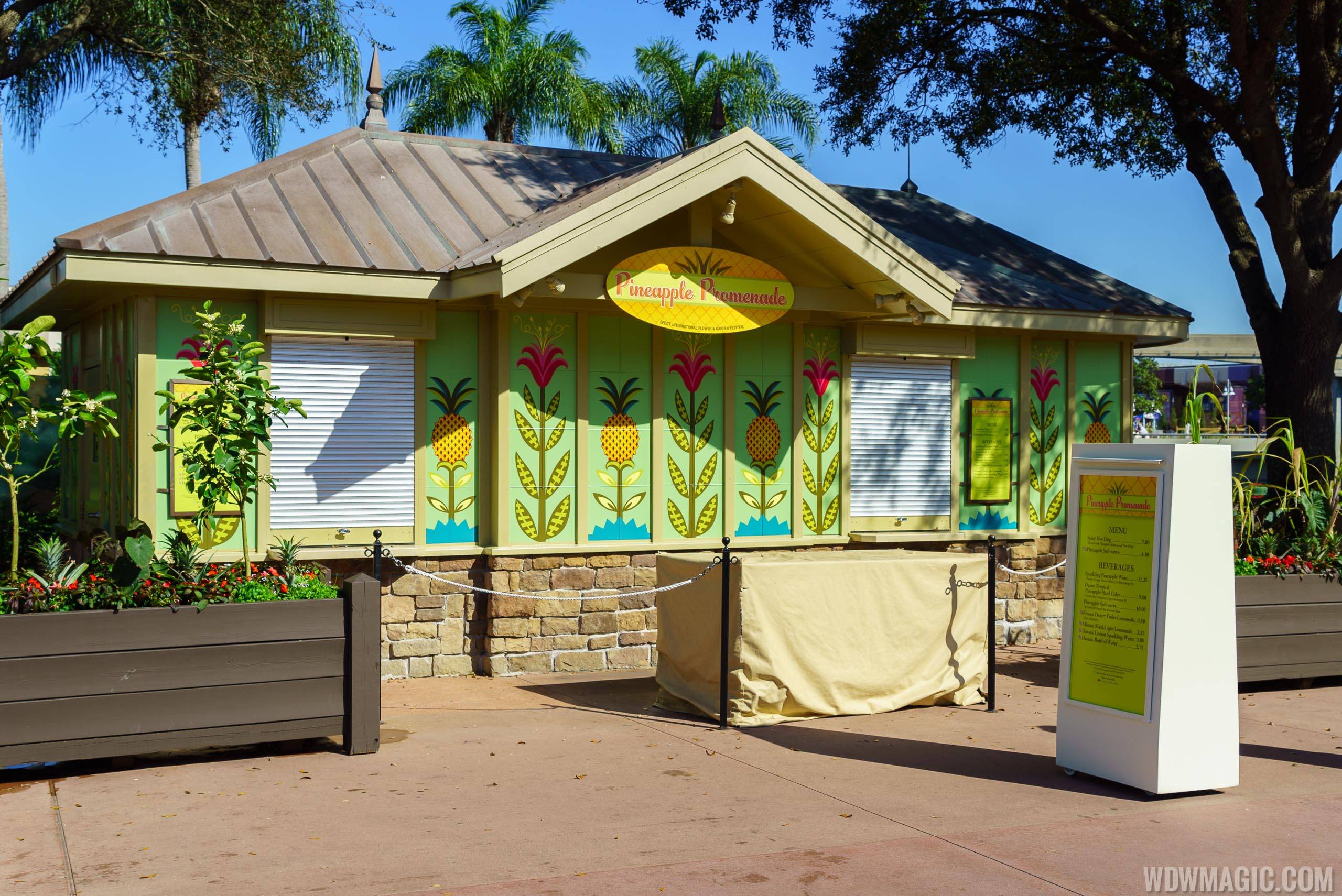2016 Epcot Flower and Garden Festival Outdoor Kitchen kiosks - Pineapple Promenade kiosk