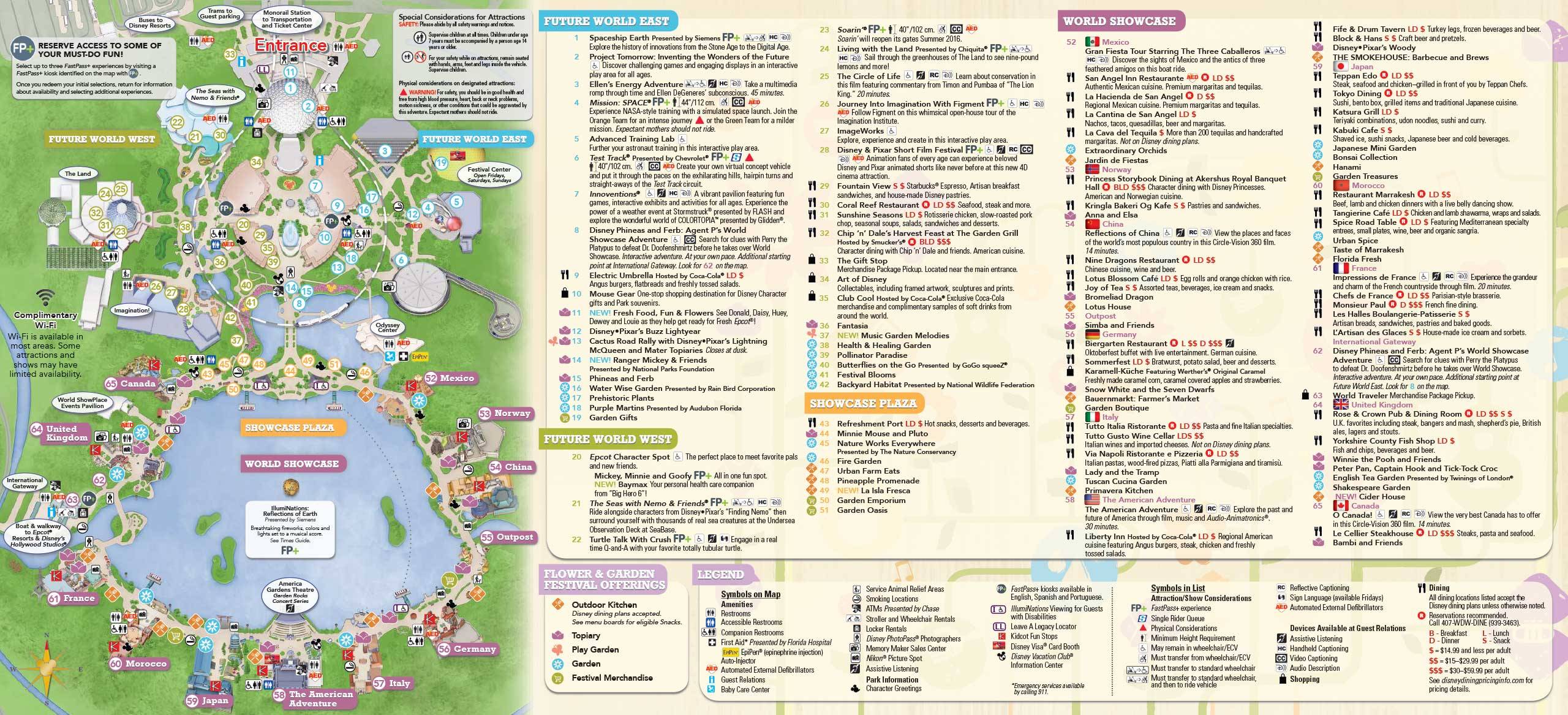 2016 Epcot Flower and Garden Festival Guidemap