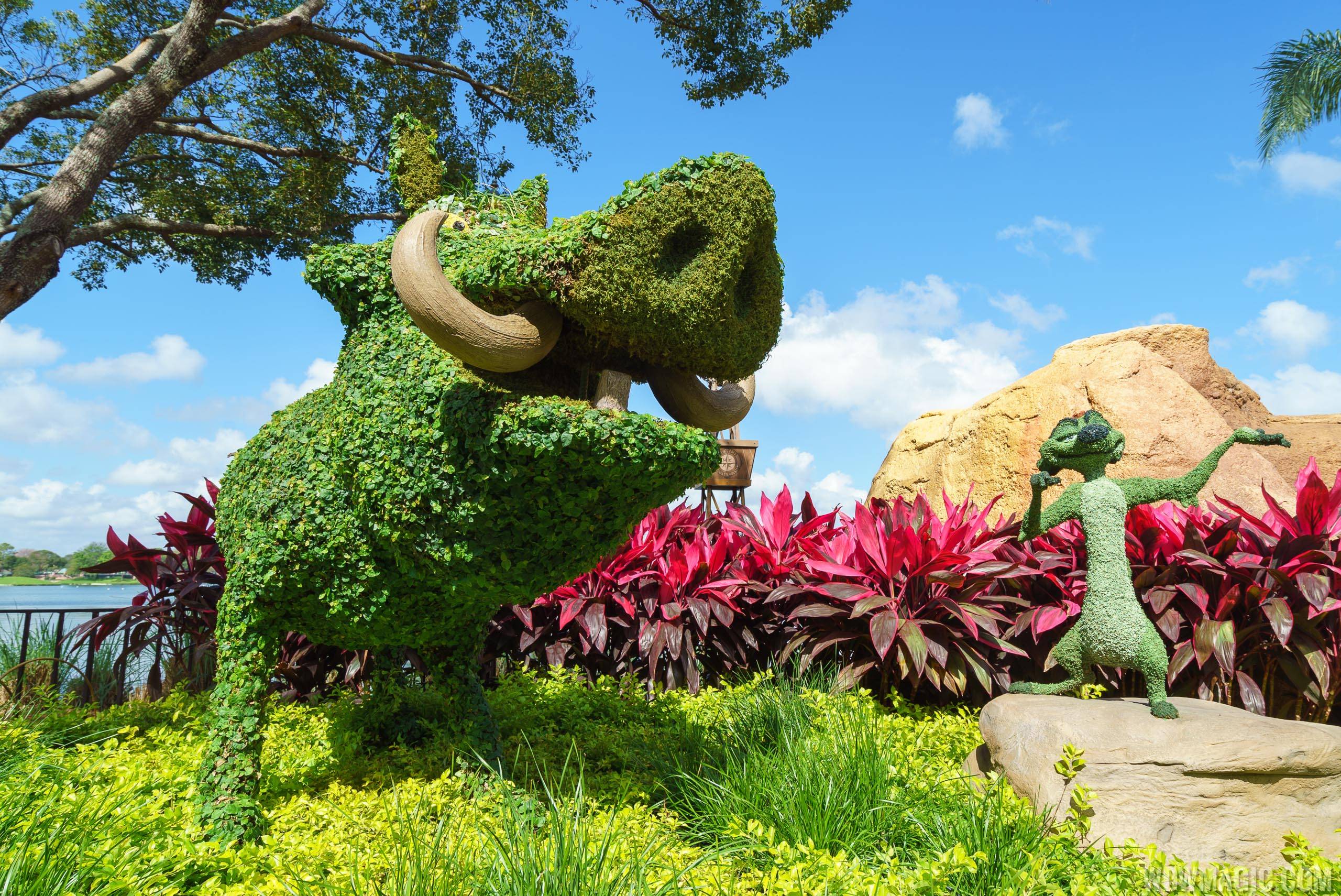 2017 Flower and Garden Festival - Timon and Pumba topiaries at the Outpost