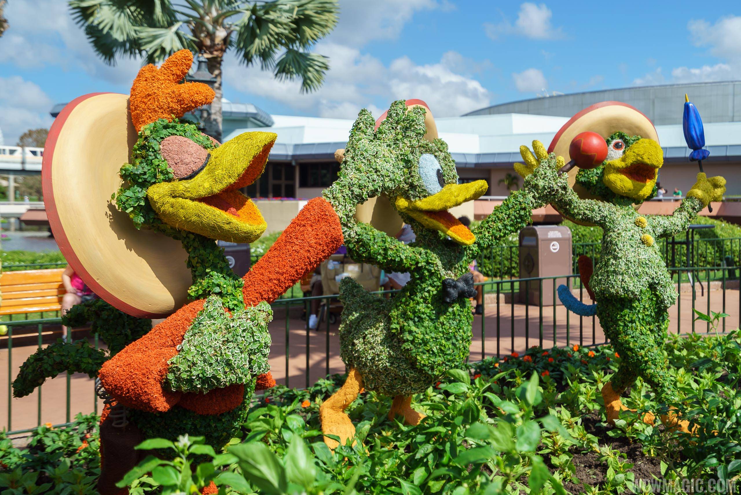2017 Flower and Garden Festival - The Three Caballeros topiaries at the Mexico Pavilion