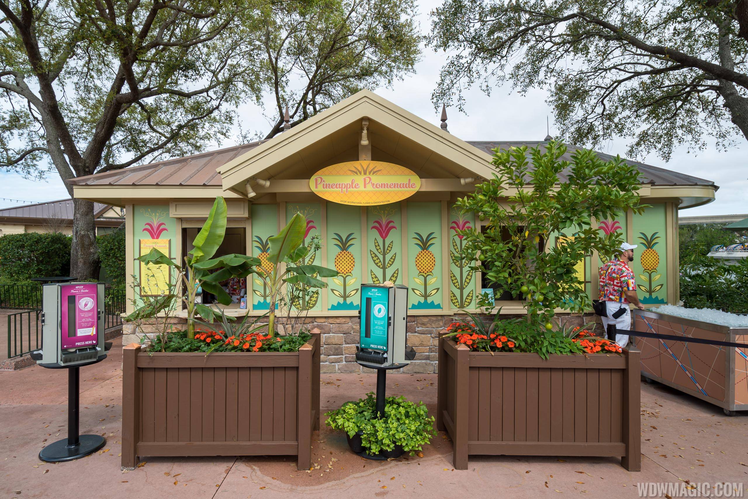 2020 Epcot Flower and Garden Festival Outdoor Kitchen kiosks and menus