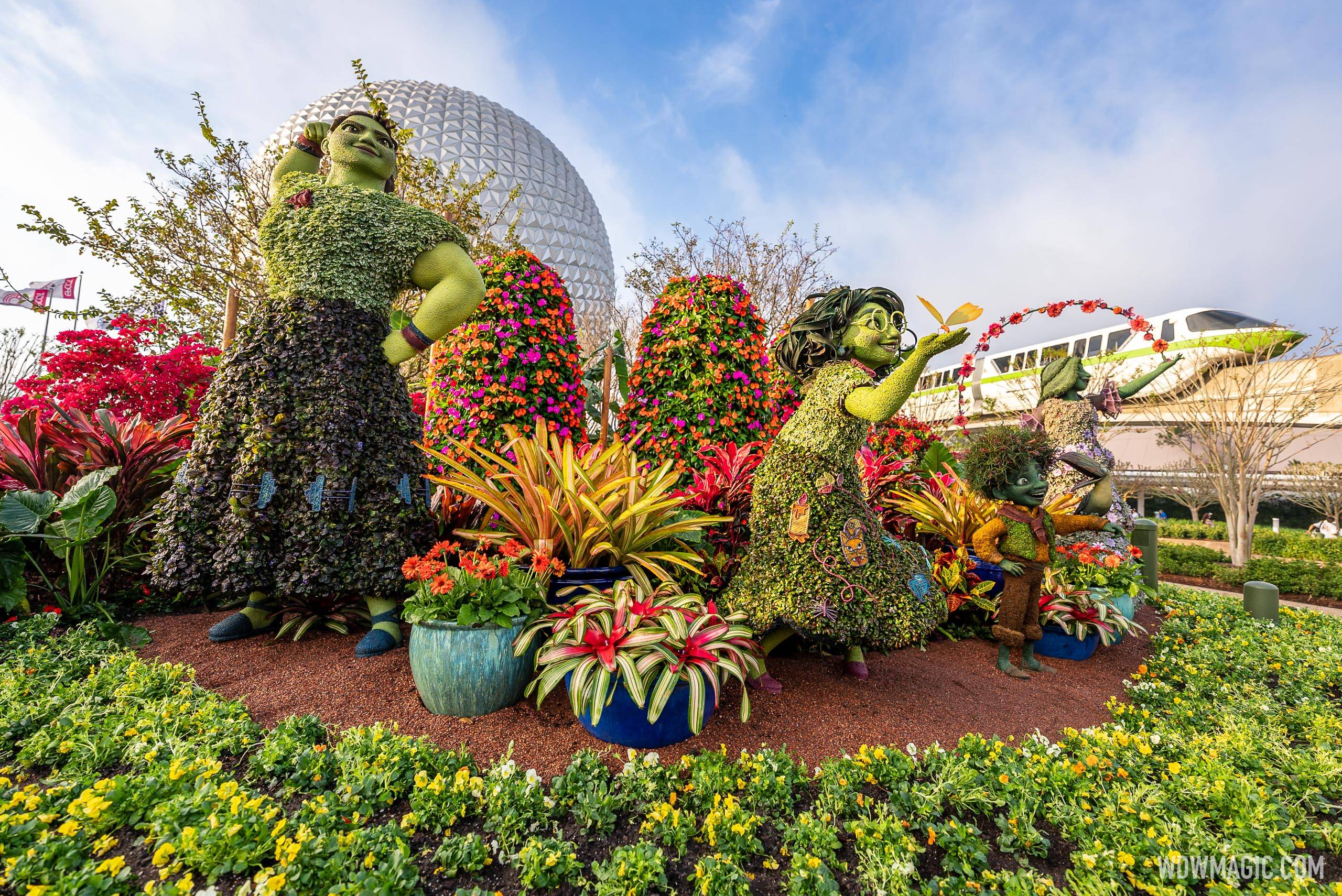 Watch a timelapse video of the new EPCOT International Flower and Garden Festival Encanto topiaries installation