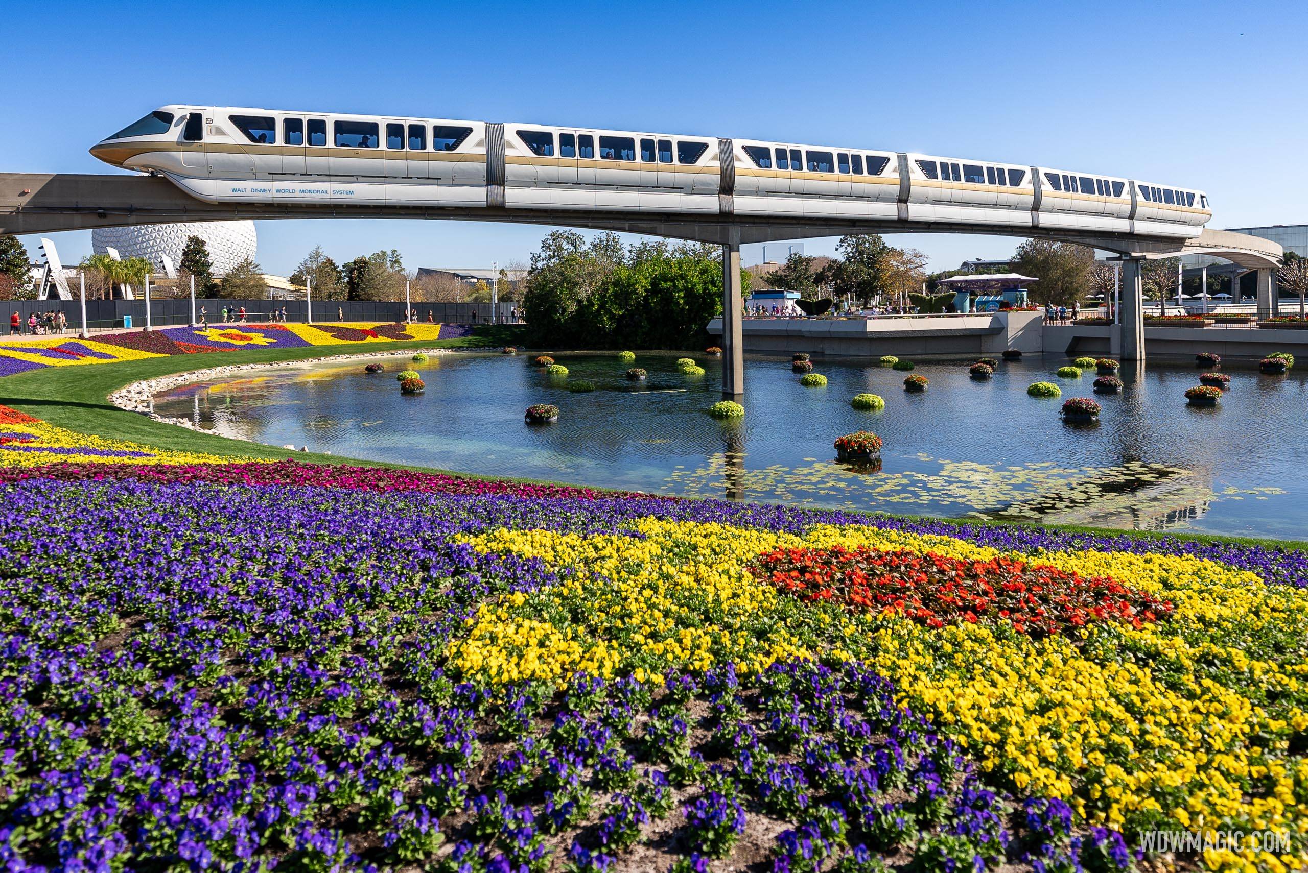 EPCOT monorail during the Flower and Garden Festival