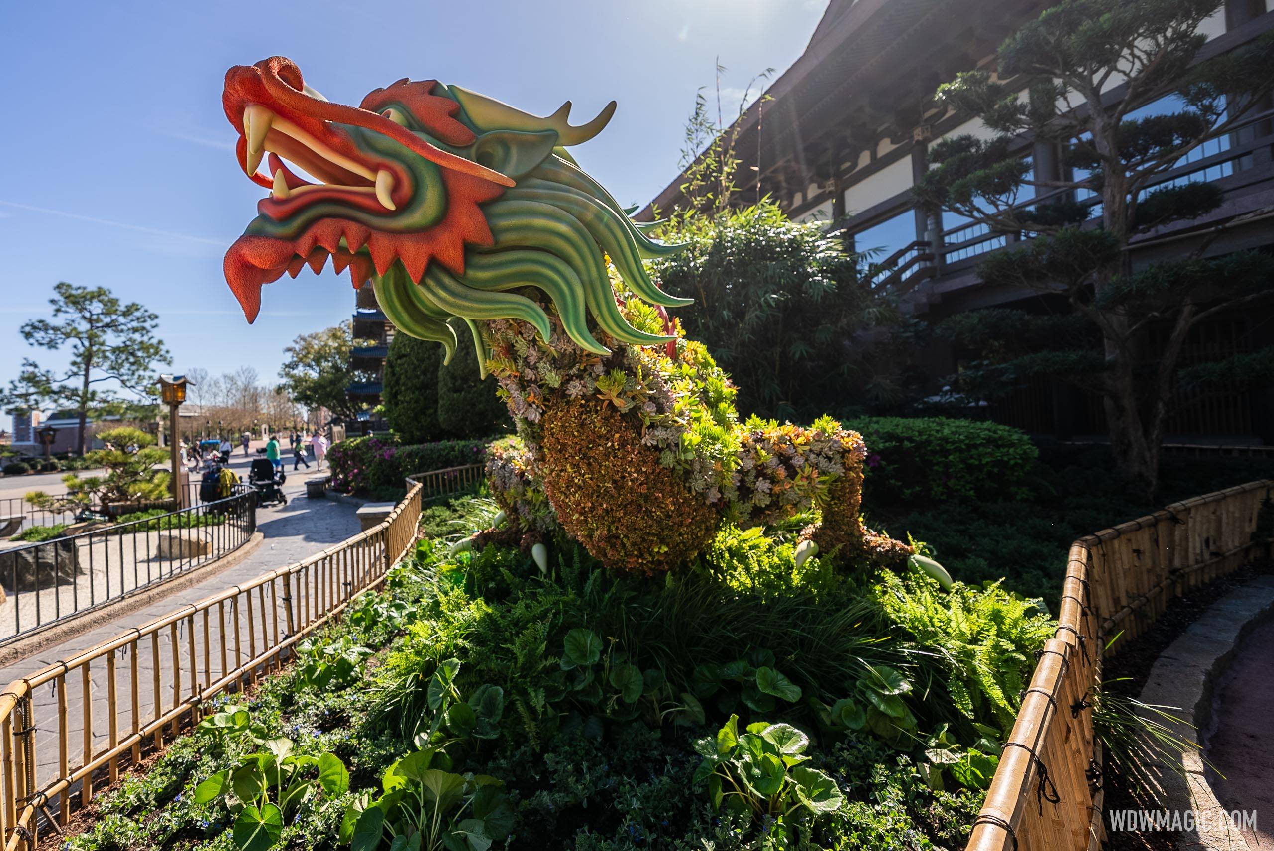 2025 EPCOT International Flower and Garden Festival Dragon Topiary