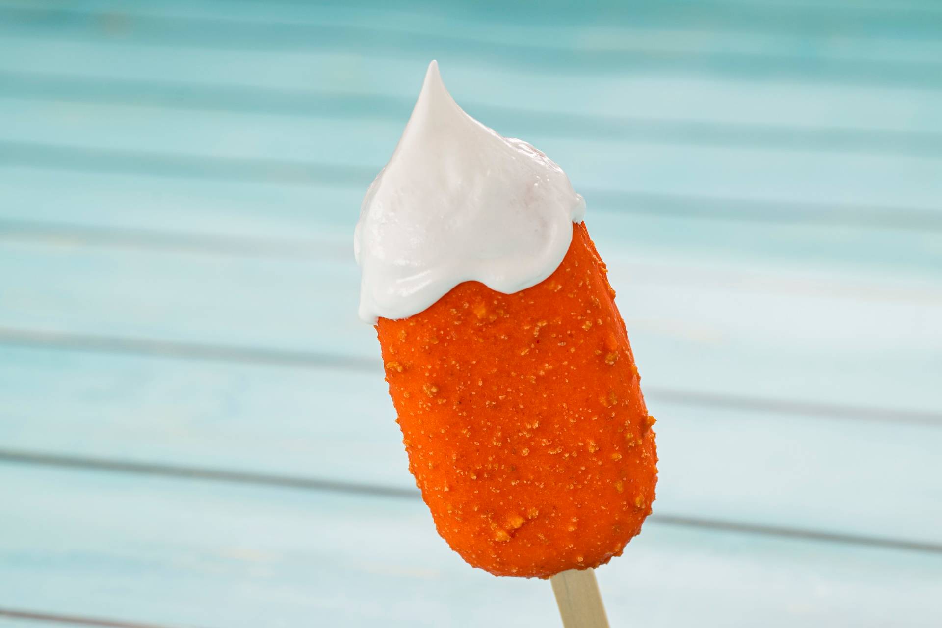 Orange Cream Bar with vanilla bean-orange mousse covered in a chocolate shell with marshmallow meringue (New)