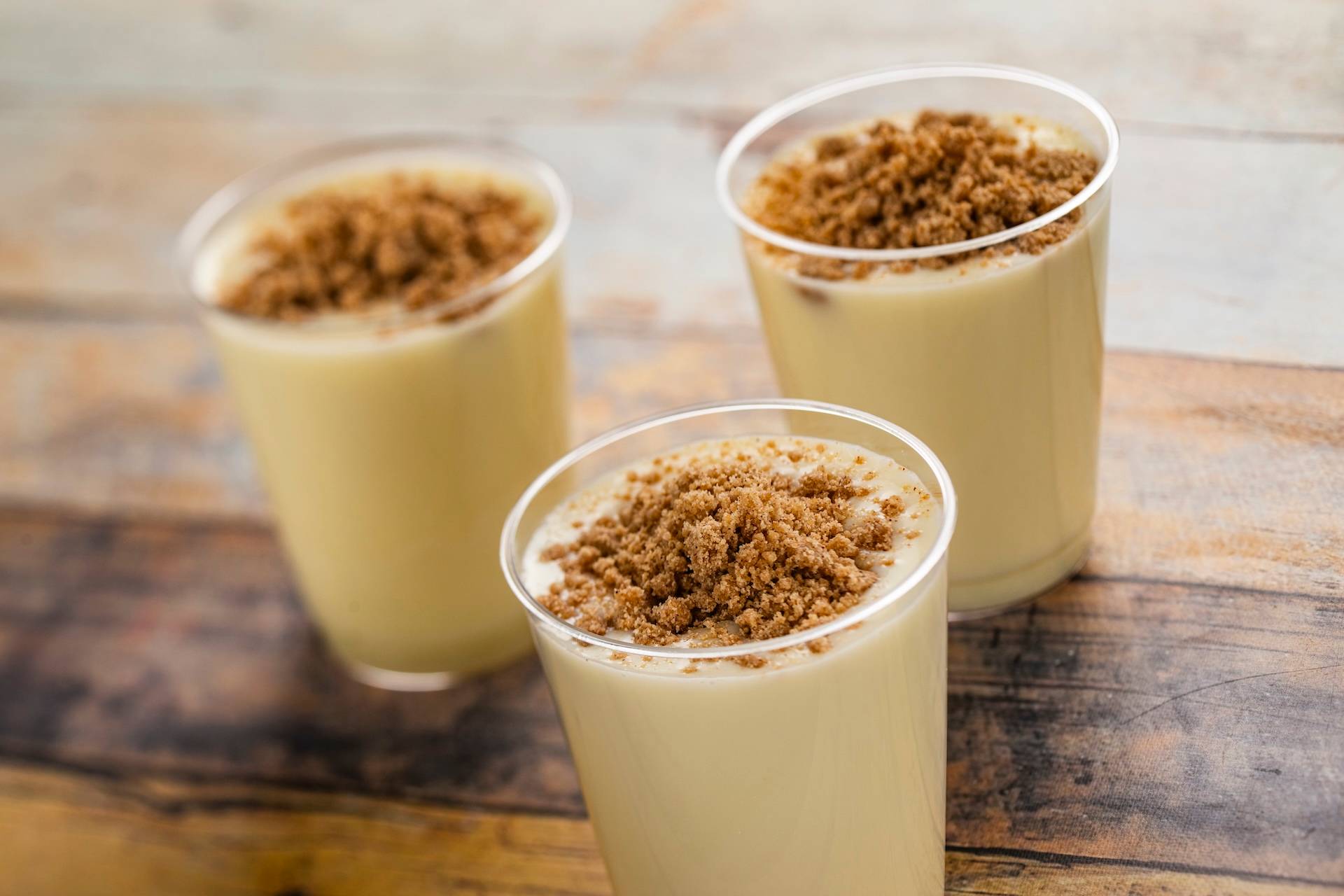 Frozen Peach Cobbler with blueberry vodka and streusel