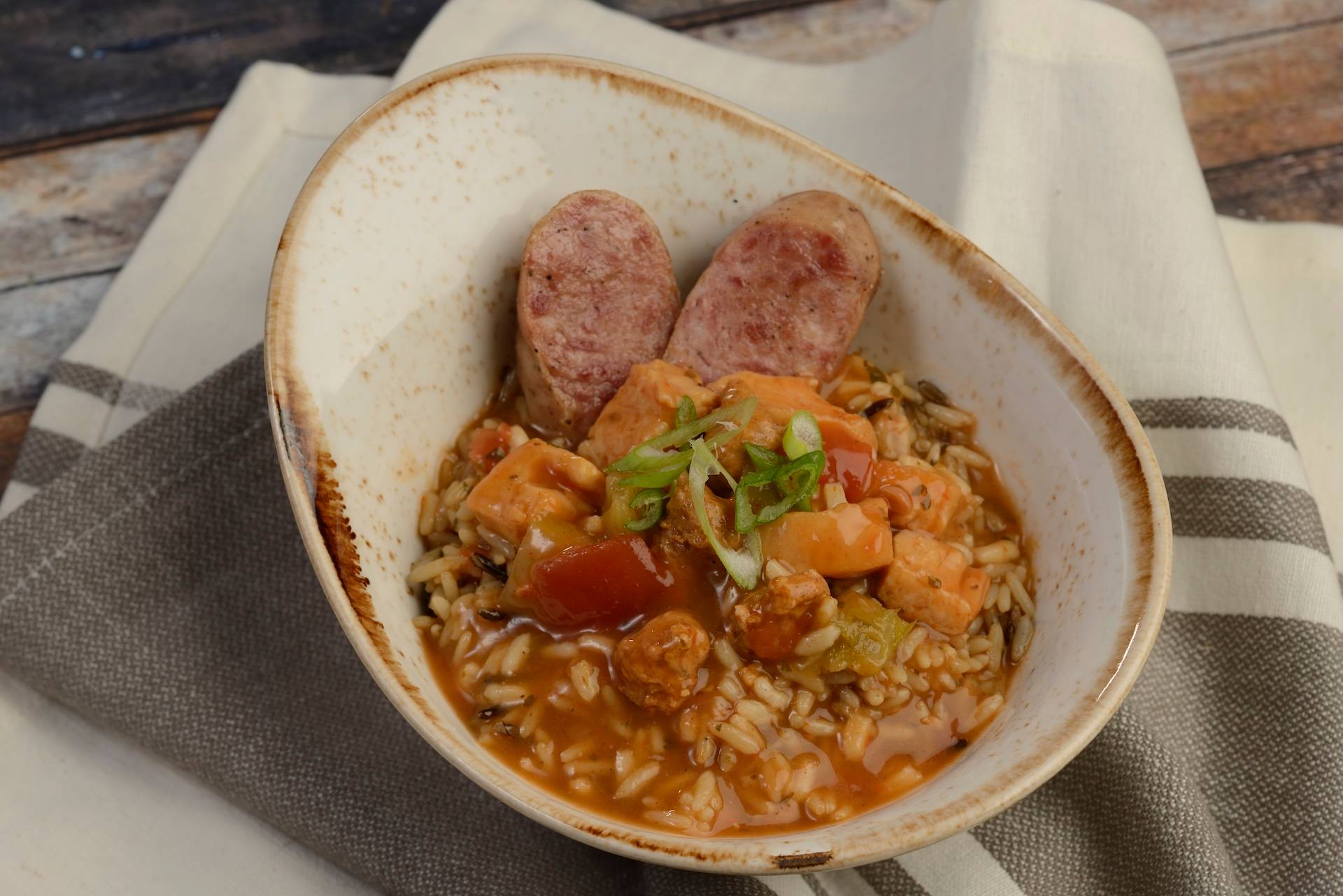 Spicy Chicken Gumbo featuring BEN'S ORIGINAL Long Grain and Wild Rice with andouille sausage