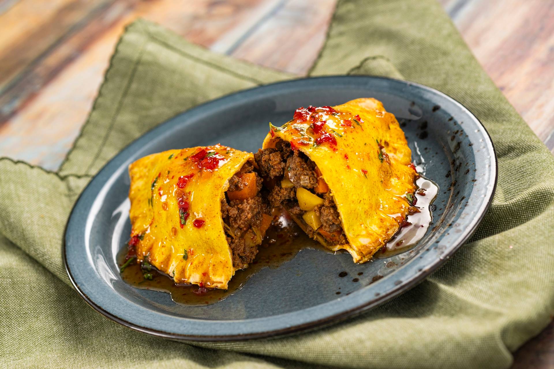 Nigerian Beef Pie with papaya syrup (New)