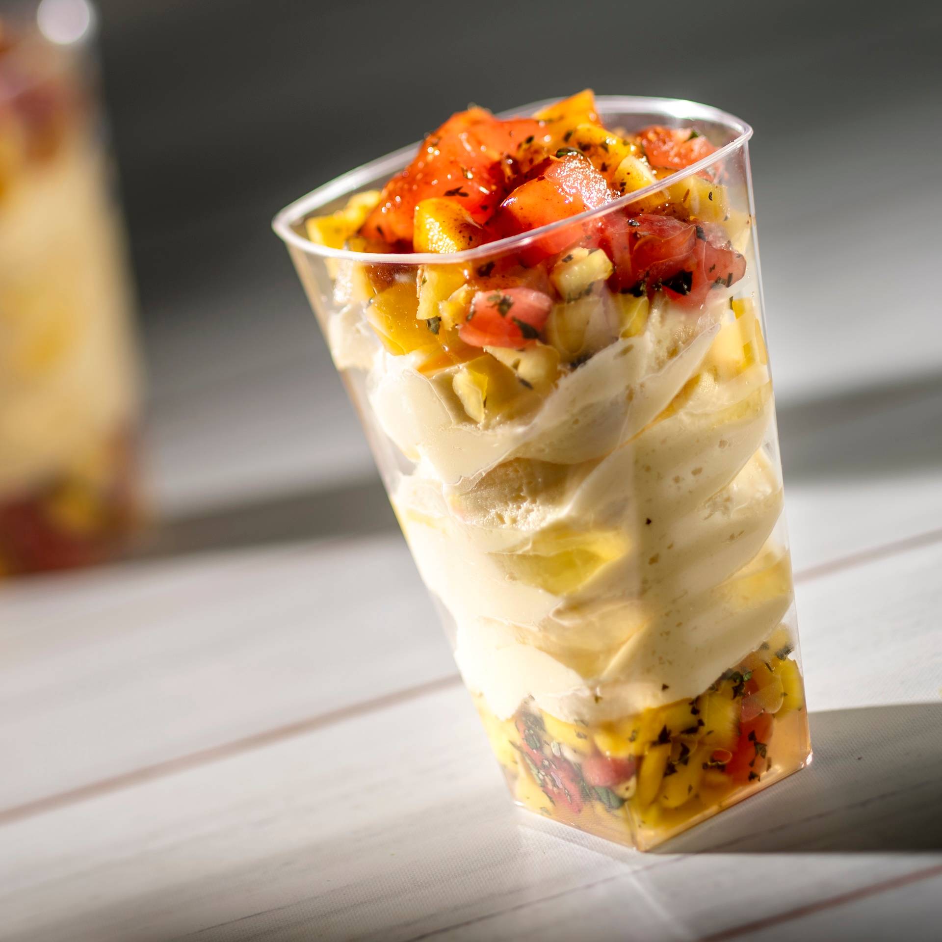 Seasonal Fruit Parfait with sweet chili sauce and DOLE Whip Mango (Plant-based)