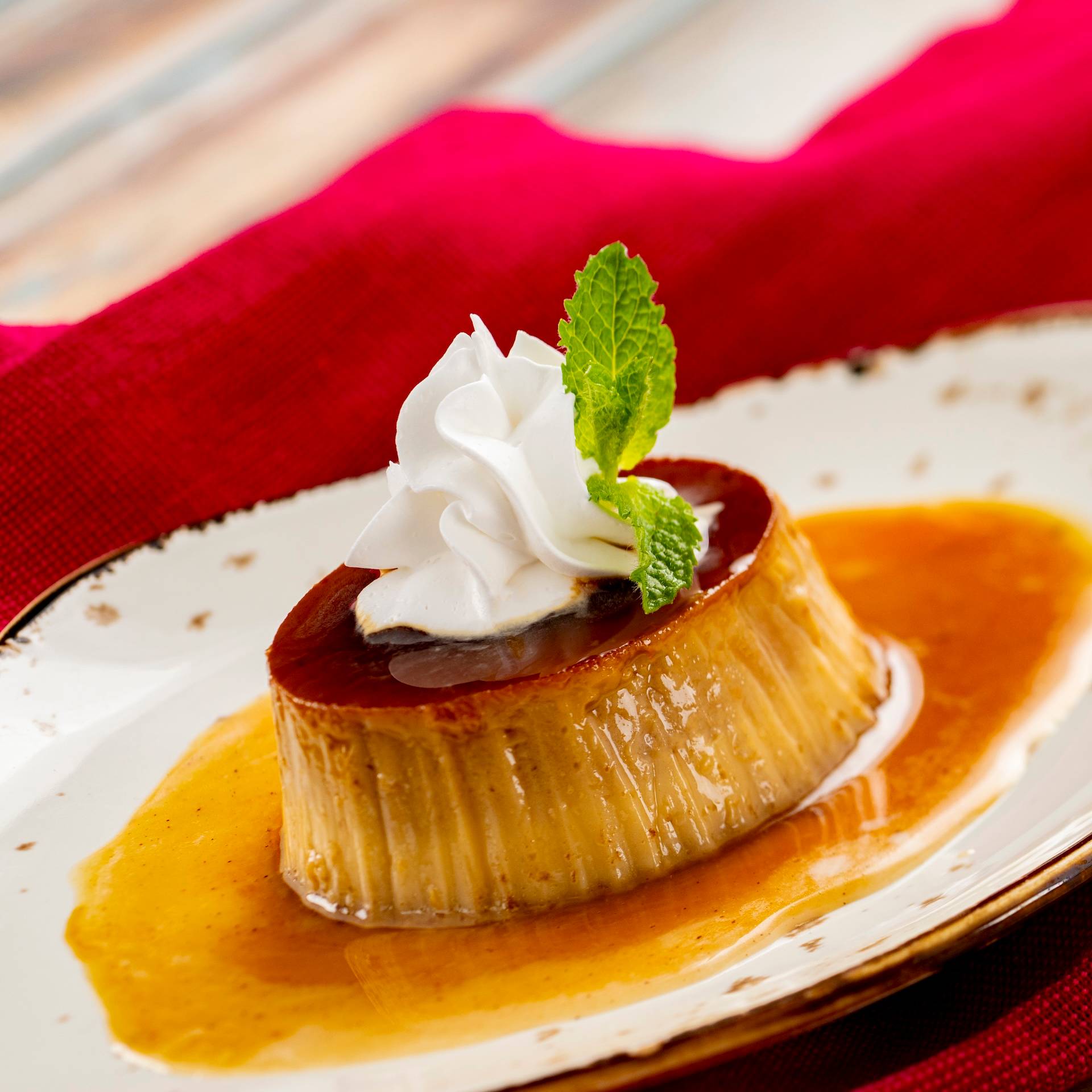 Flan de la Abuela: Creamy hazelnut-chocolate flan with vanilla cr&egrave;me anglaise (New)