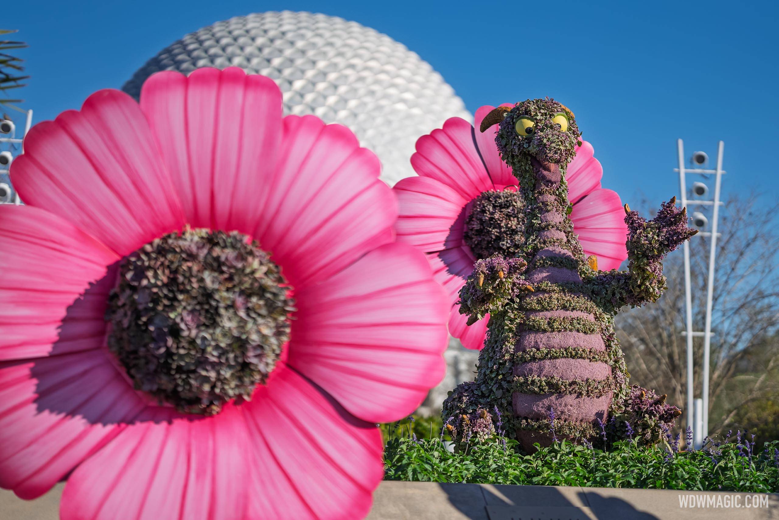 Figment and Topiary Flowers in World Celebration Gardens