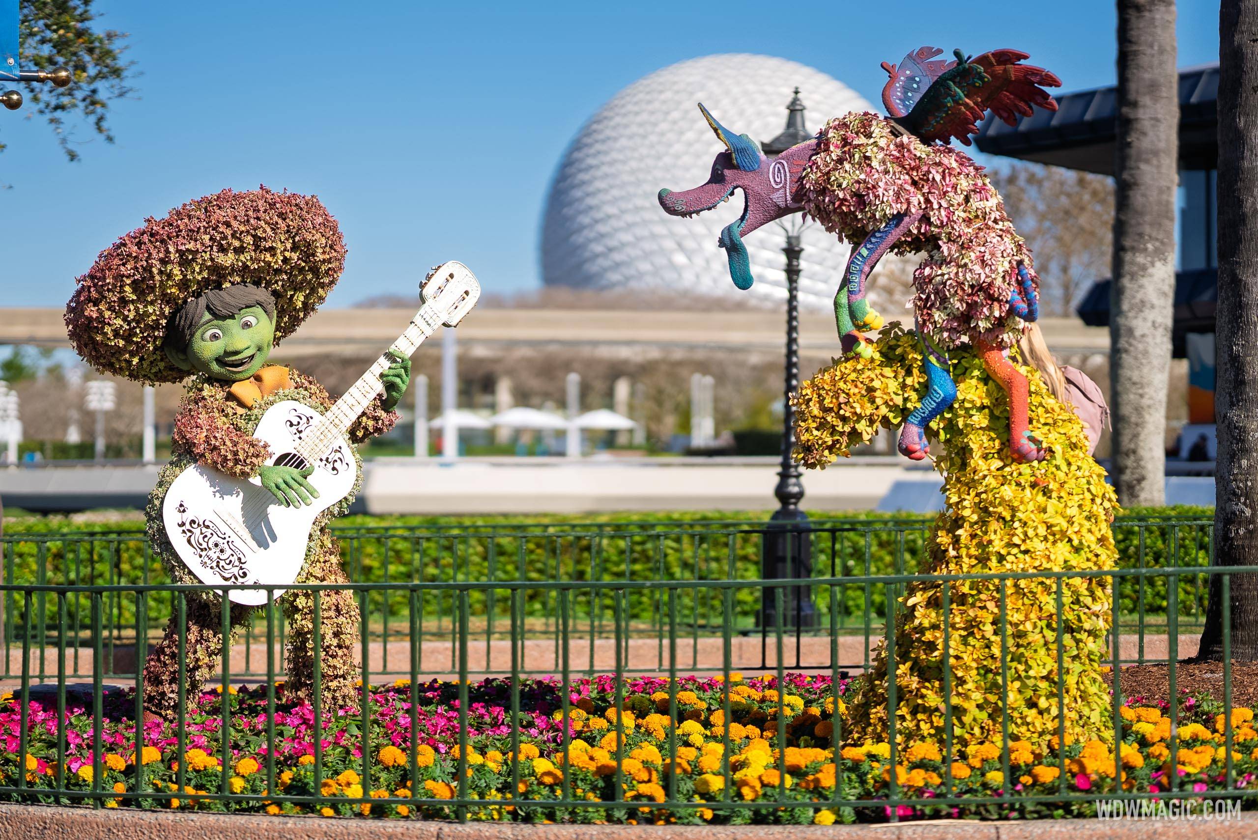 Miguel and Dante from Coco in the Mexico Pavilion