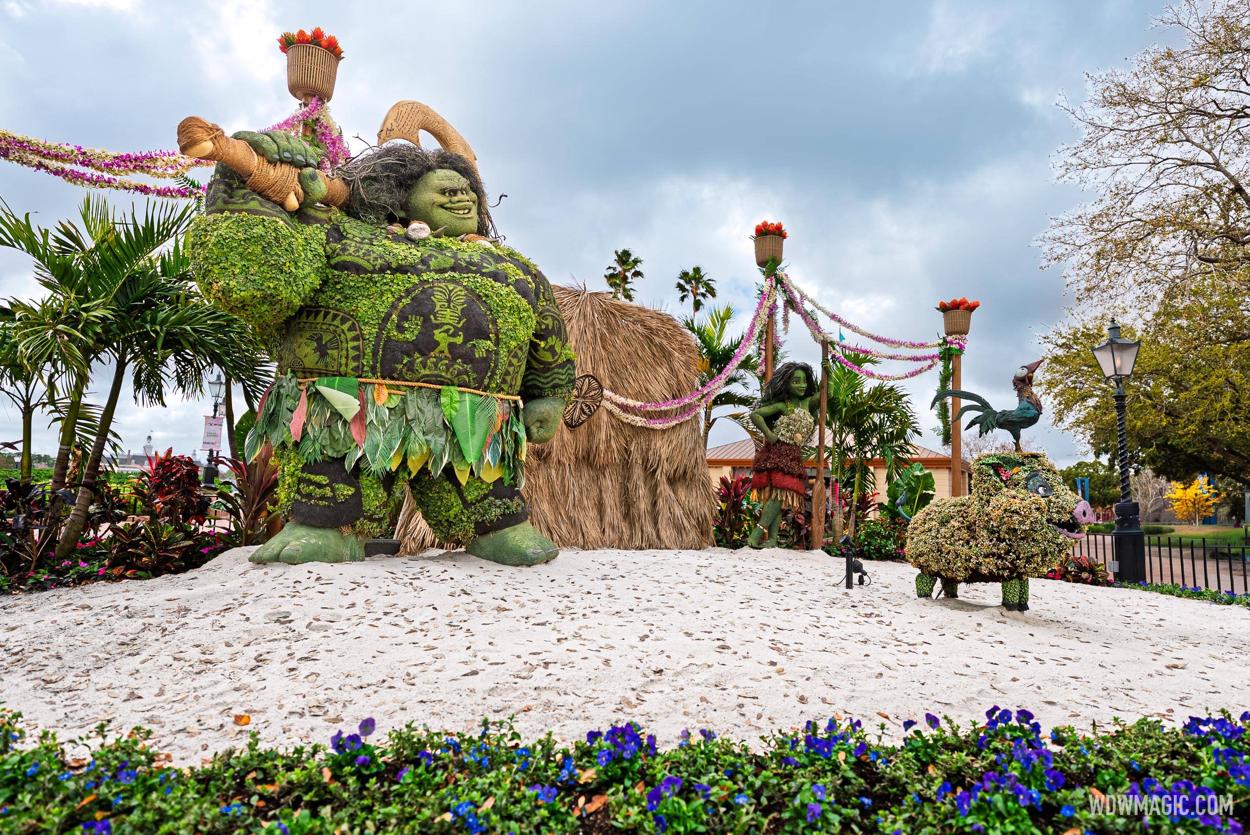 Moana and Maui in World Showcase Plaza