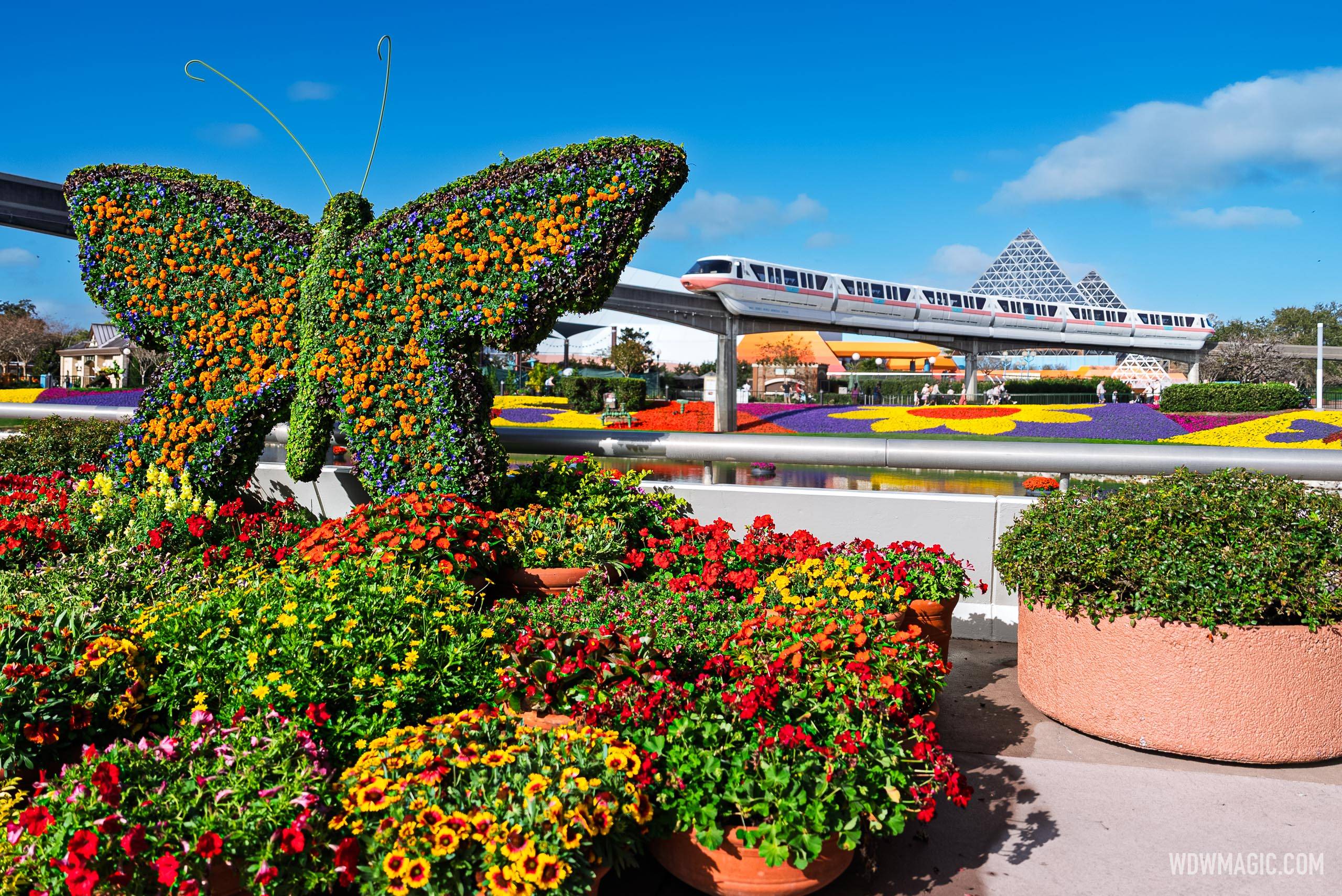 Butterfly Topiary and Flower Beds