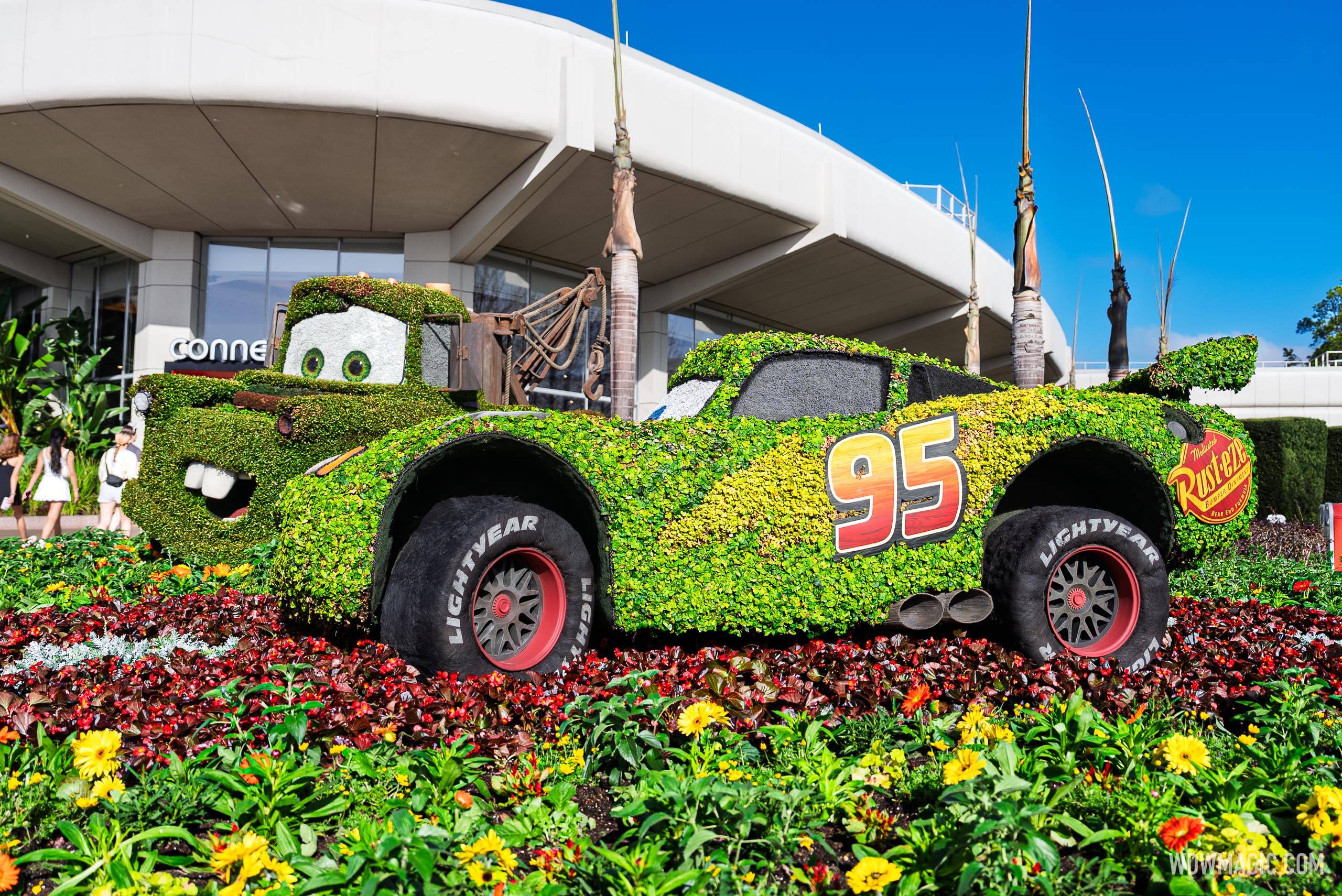 Lightning McQueen & Mater in World Discovery, near Connections Café