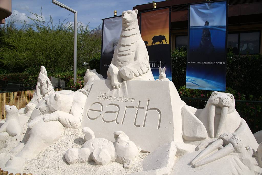 Disneynature Earth Sand Sculpture at Epcot now complete